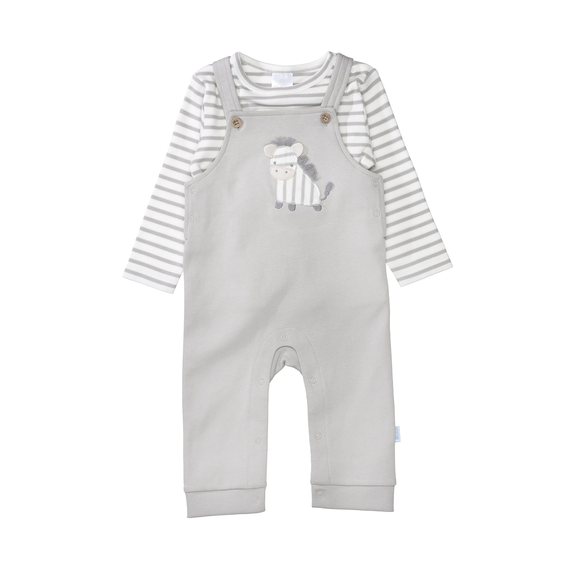 LO:U Stramplerset Zebra soft grey Little one Front Image Open Box