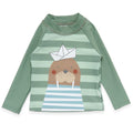 Kn Badeshirt 1/1 stripe grün Walross Little one Front Image Open Box