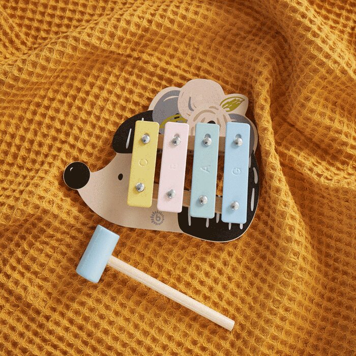 Xylophone Musikinstrumente Spielen & Lernen Mini Xylophon Igel Bieco 24330025_1x1GIF.gif Open Box