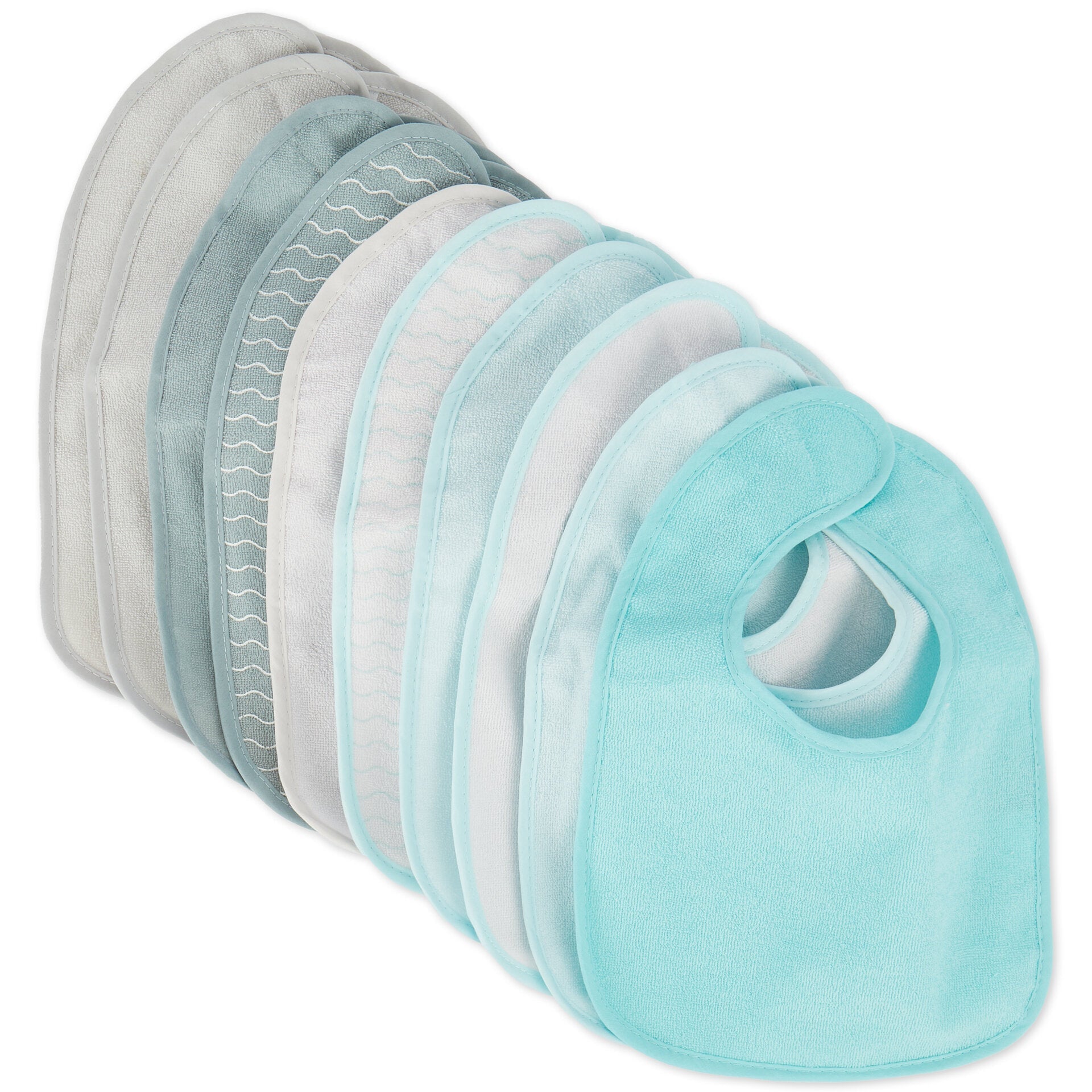 10er Set Lätzchen teal/slate Front Image Open Box