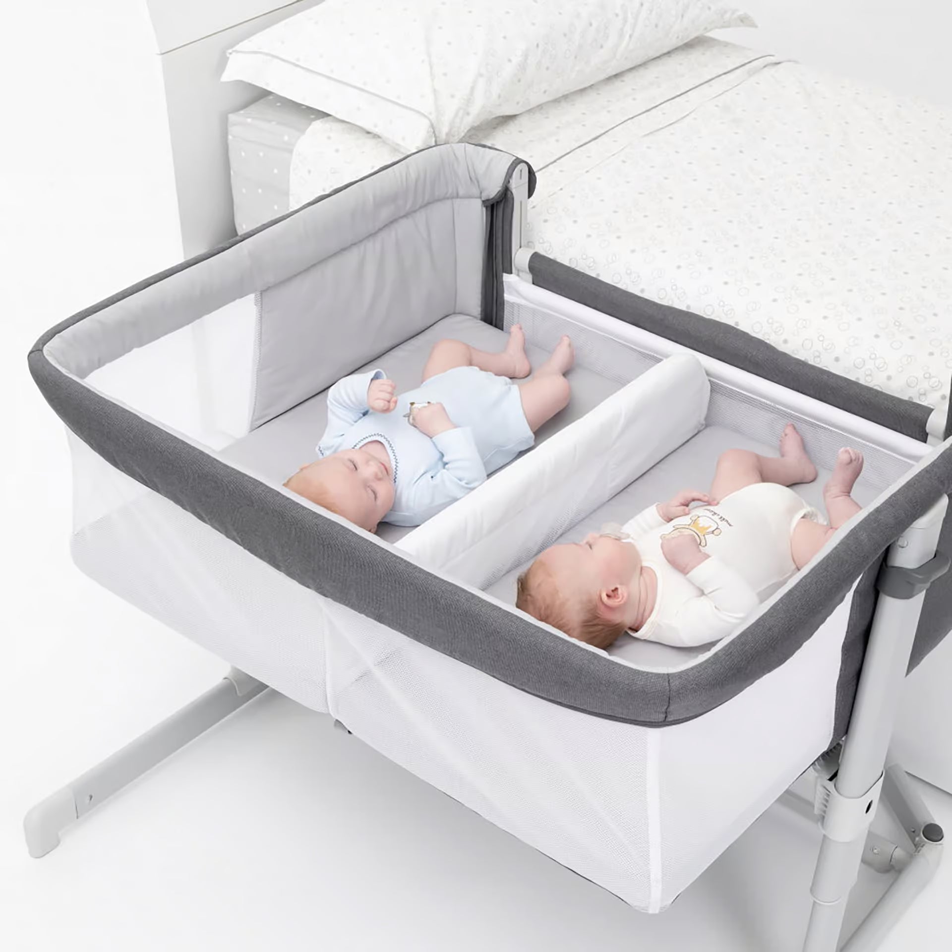 Chicco  Beistellbett NEXT2ME Twins Magnet Grey