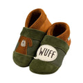 Lederpuschen Krabbelschuhe Schuhe Pantolinos Lederpuschen "Hund" olive Pantolinos Front Image Last Season