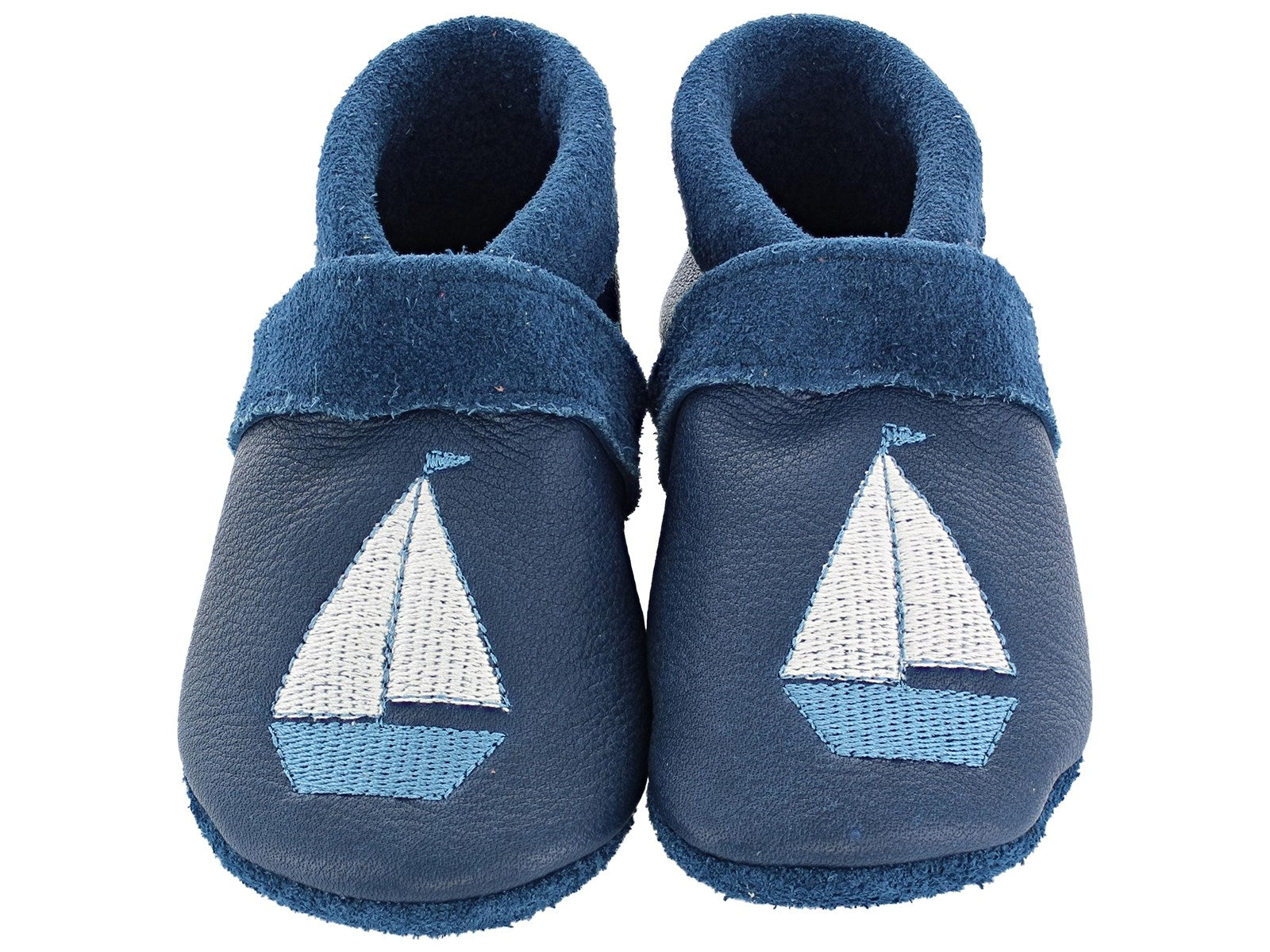 Lederpuschen Krabbelschuhe Schuhe Pantolinos Lederpuschen "Schiff" Pantolinos Front Image Last Season
