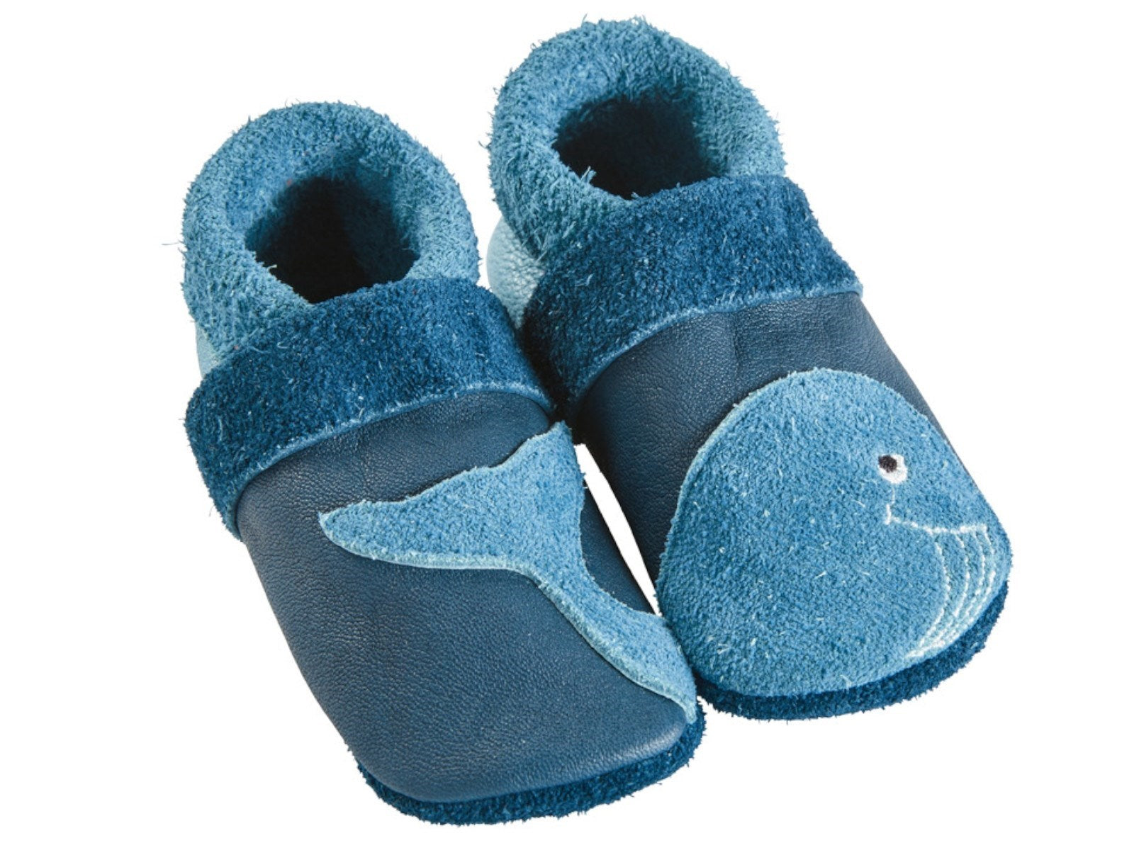 Lederpuschen Krabbelschuhe Schuhe Pantolinos Lederpuschen "großer Wal" Pantolinos Front Image Last Season