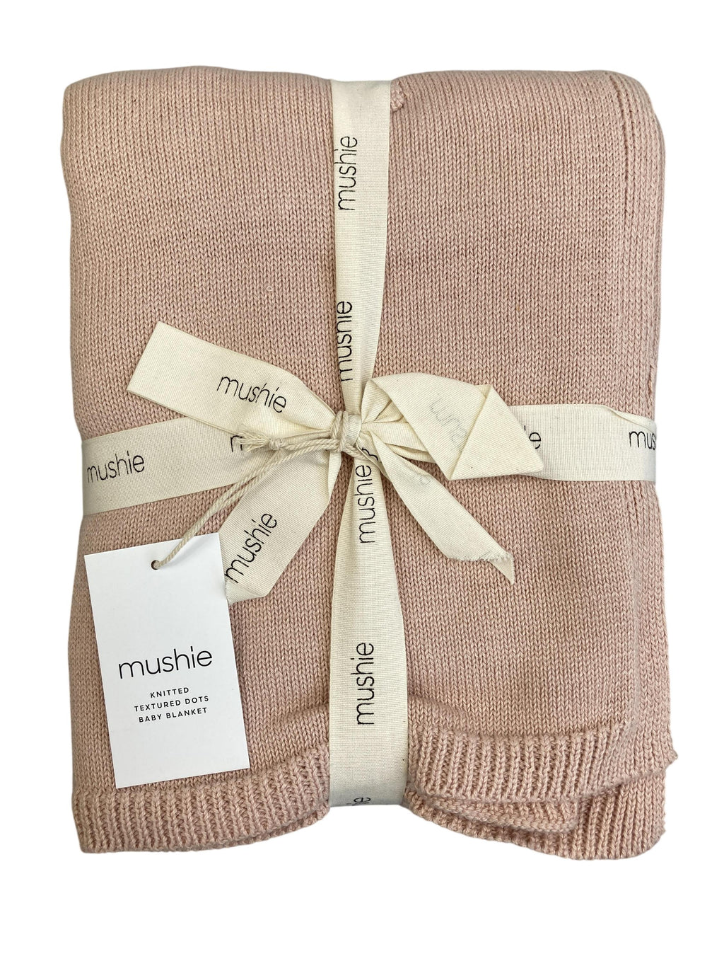 Decken Heimtextilien Wohnen & Kinderzimmer Gestrickte Babydecke mit Punktmuster Mushie Front Image Last Season