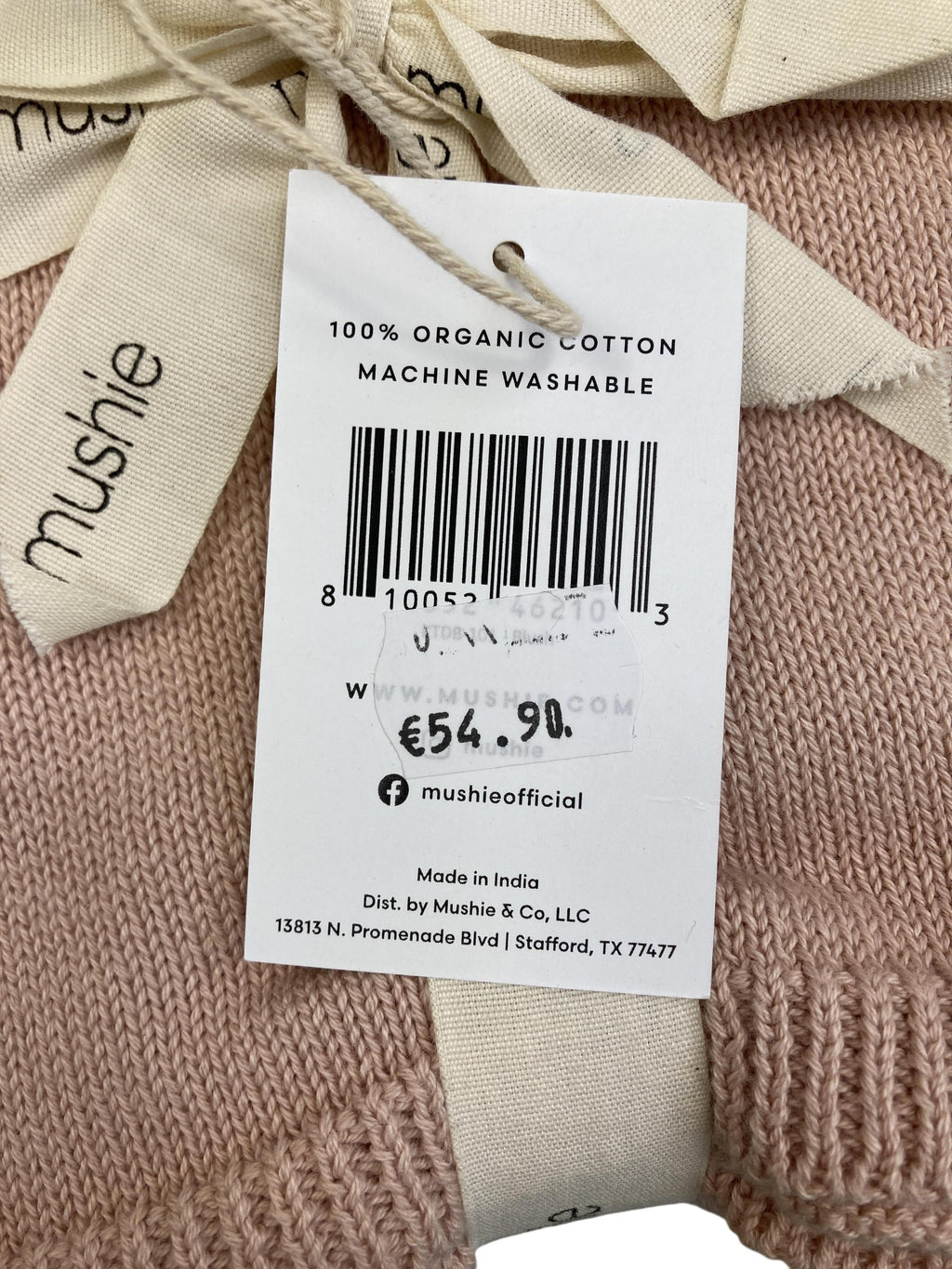 Decken Heimtextilien Wohnen & Kinderzimmer Gestrickte Babydecke mit Punktmuster Mushie Label Image Last Season