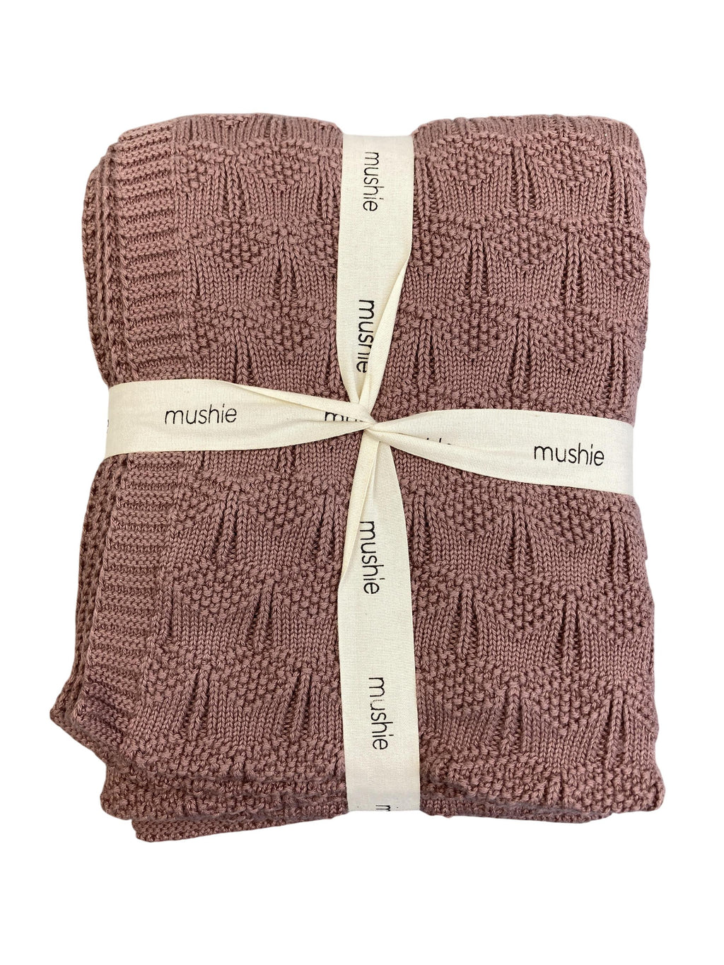Decken Heimtextilien Wohnen & Kinderzimmer Gestrickte Babydecke mit Wabenmuster Mushie Rear Image Last Season