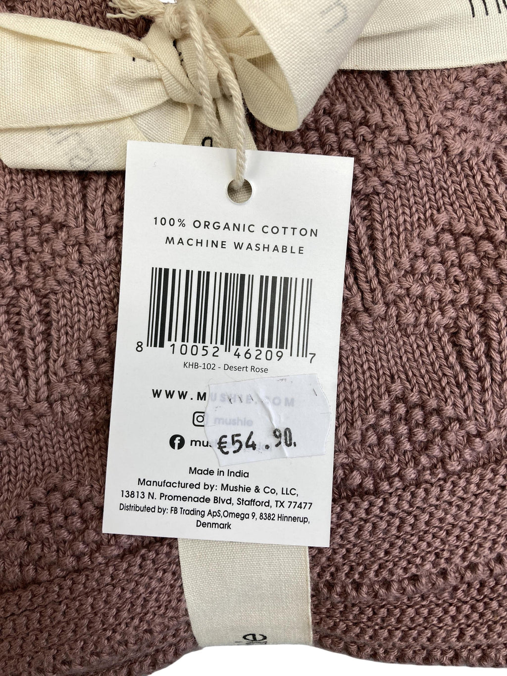 Decken Heimtextilien Wohnen & Kinderzimmer Gestrickte Babydecke mit Wabenmuster Mushie Label Image Last Season
