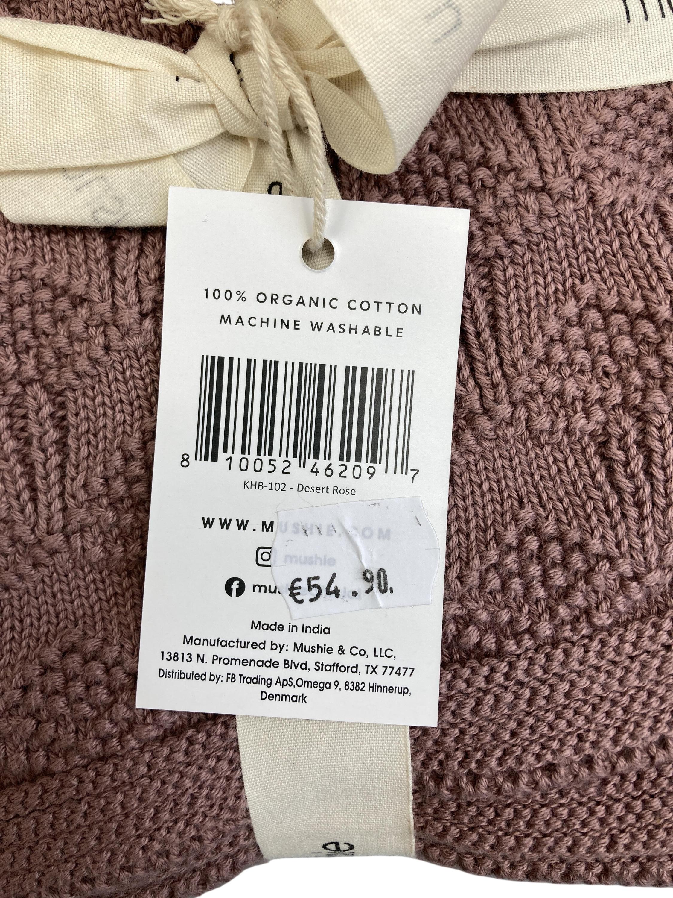 Decken Heimtextilien Wohnen & Kinderzimmer Gestrickte Babydecke mit Wabenmuster Mushie Label Image Last Season