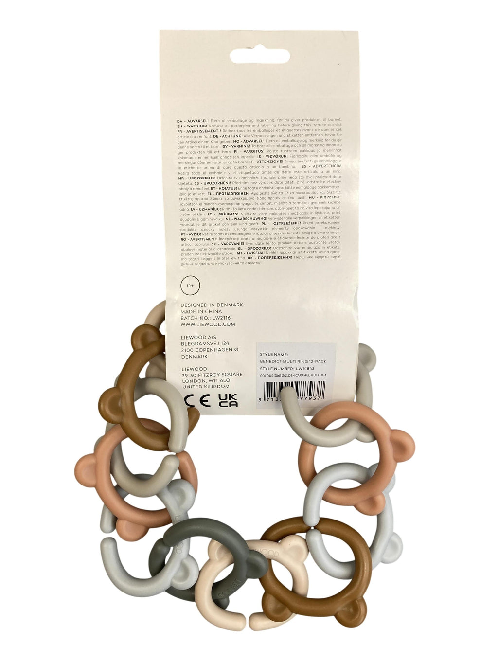 Rasseln & Greiflinge Babyspielzeuge Spielen & Lernen Ringkette - Benedict Multi Ring 12-Pack Liewood Rear Image Last Season