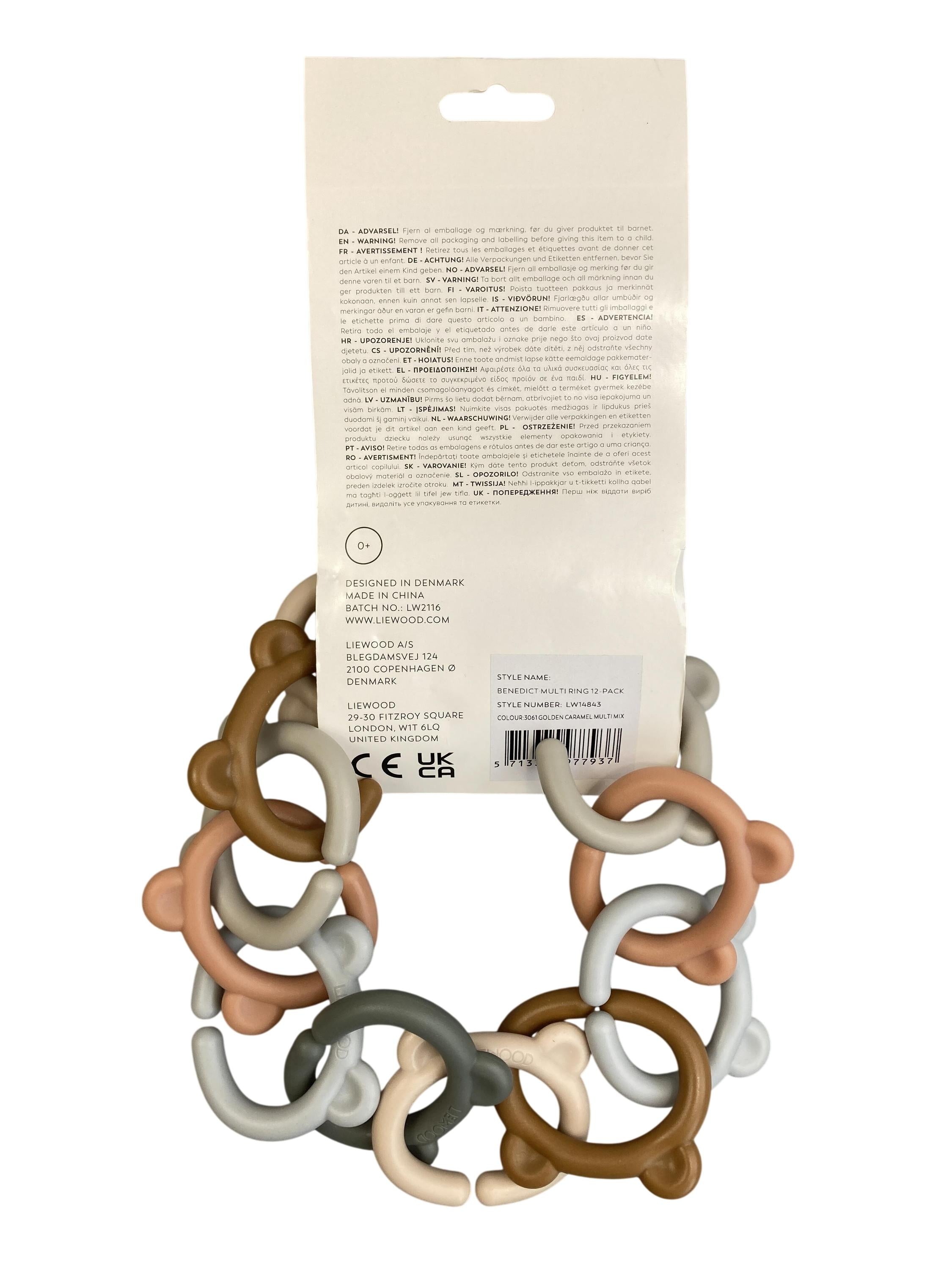 Rasseln & Greiflinge Babyspielzeuge Spielen & Lernen Ringkette - Benedict Multi Ring 12-Pack Liewood Rear Image Last Season