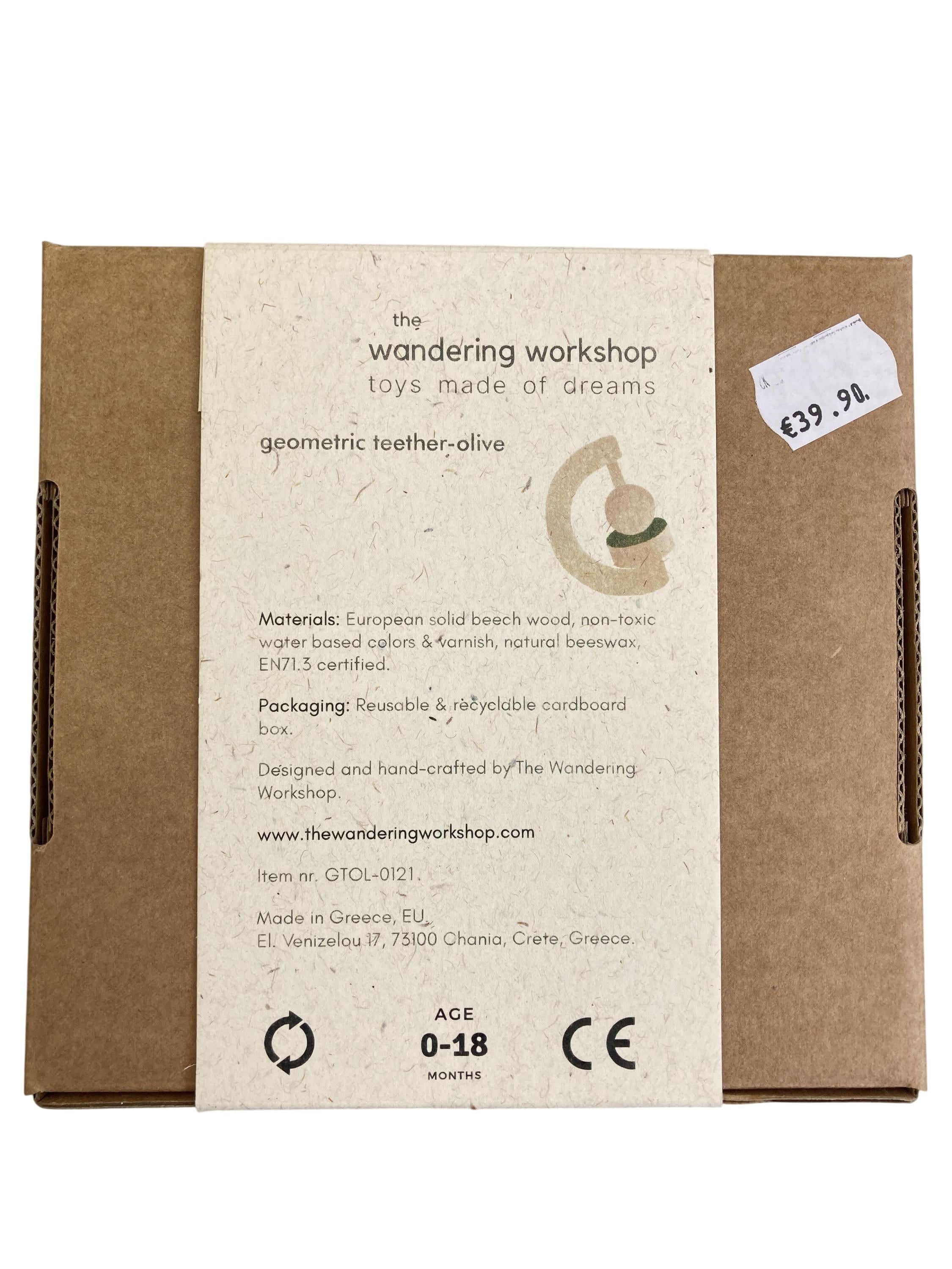 Beißringe & Beißer Babyspielzeuge Spielen & Lernen Geometric Teether Olive The Wandering Workshop Rear Image Last Season