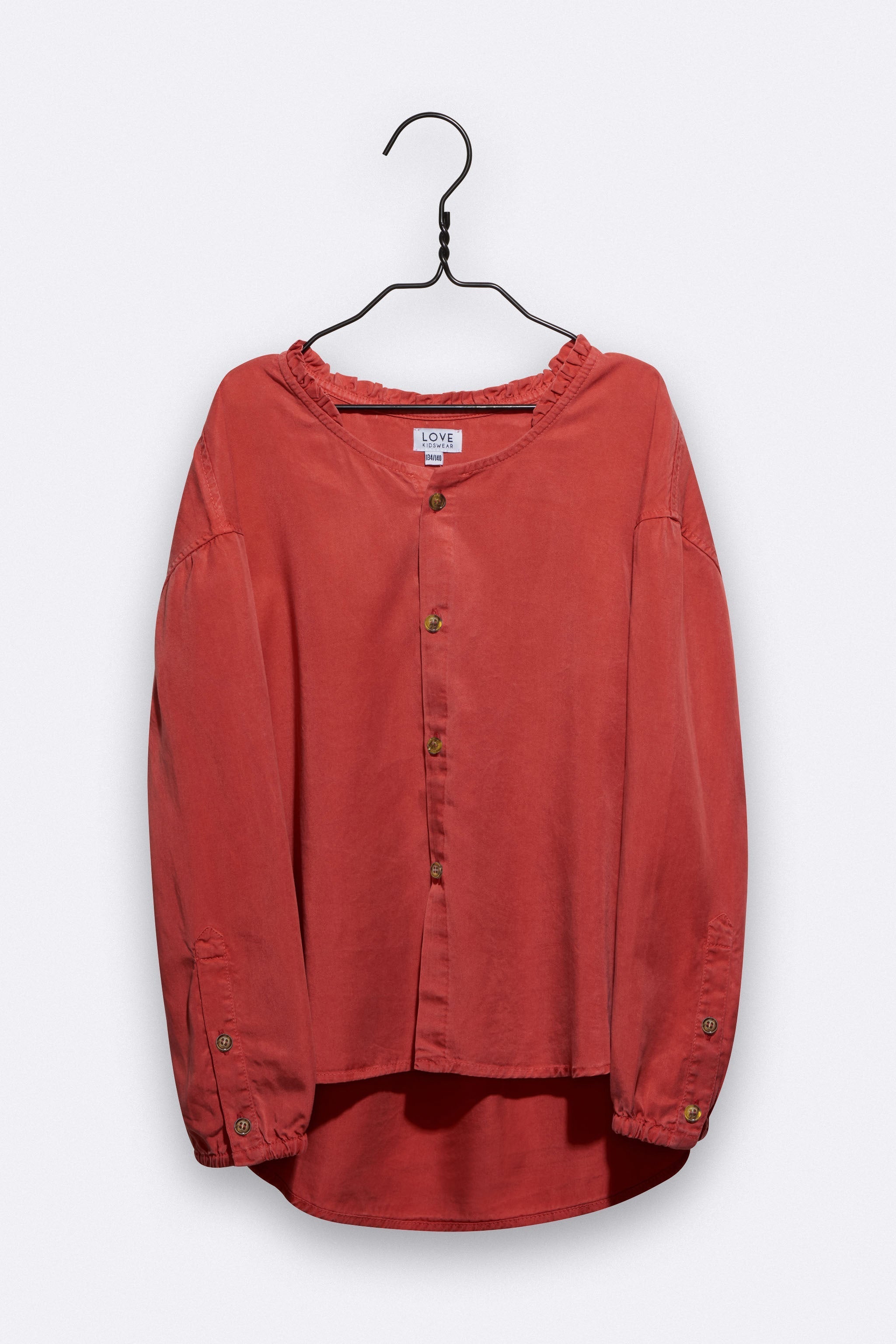 Ella Bluse in rostrotem Tencel für Kinder