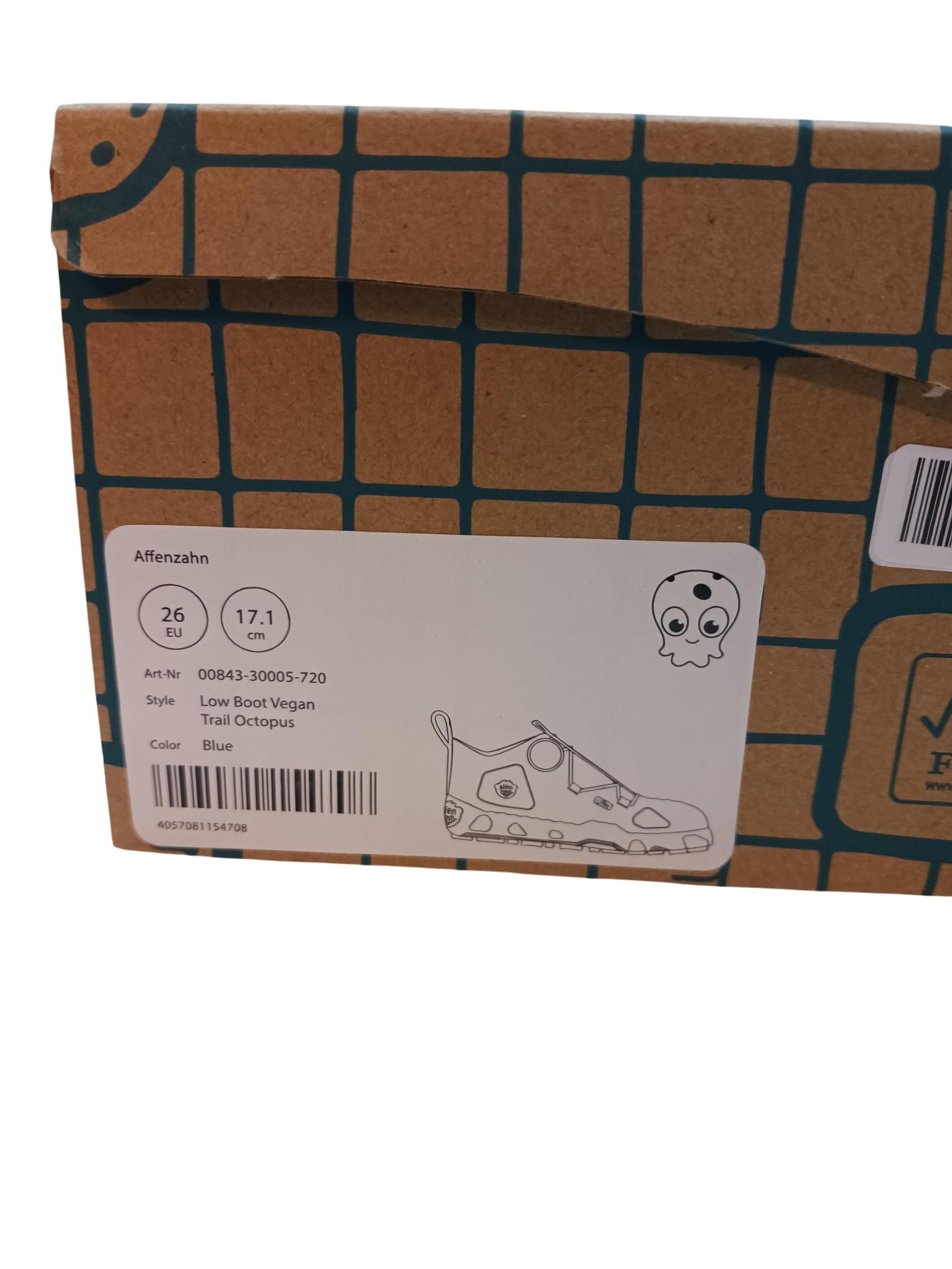 Schuhe Low Boot Vegan Trail Octopus Affenzahn  Label Image Open Box