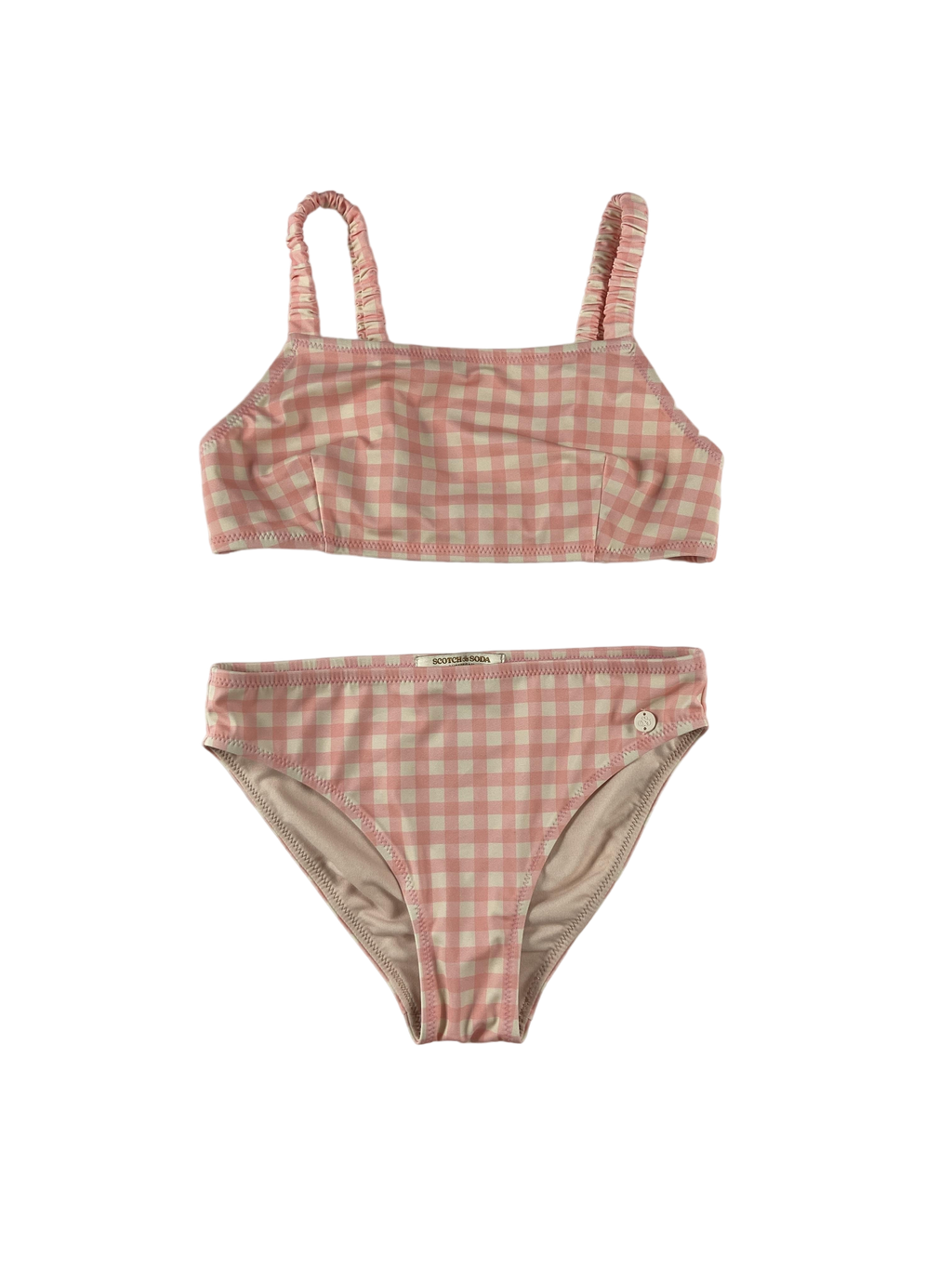 Bikinis & Zweiteiler Badebekleidung Kleidung Bikini Pink Karo SCOTCH&SODA Front Image Last Season