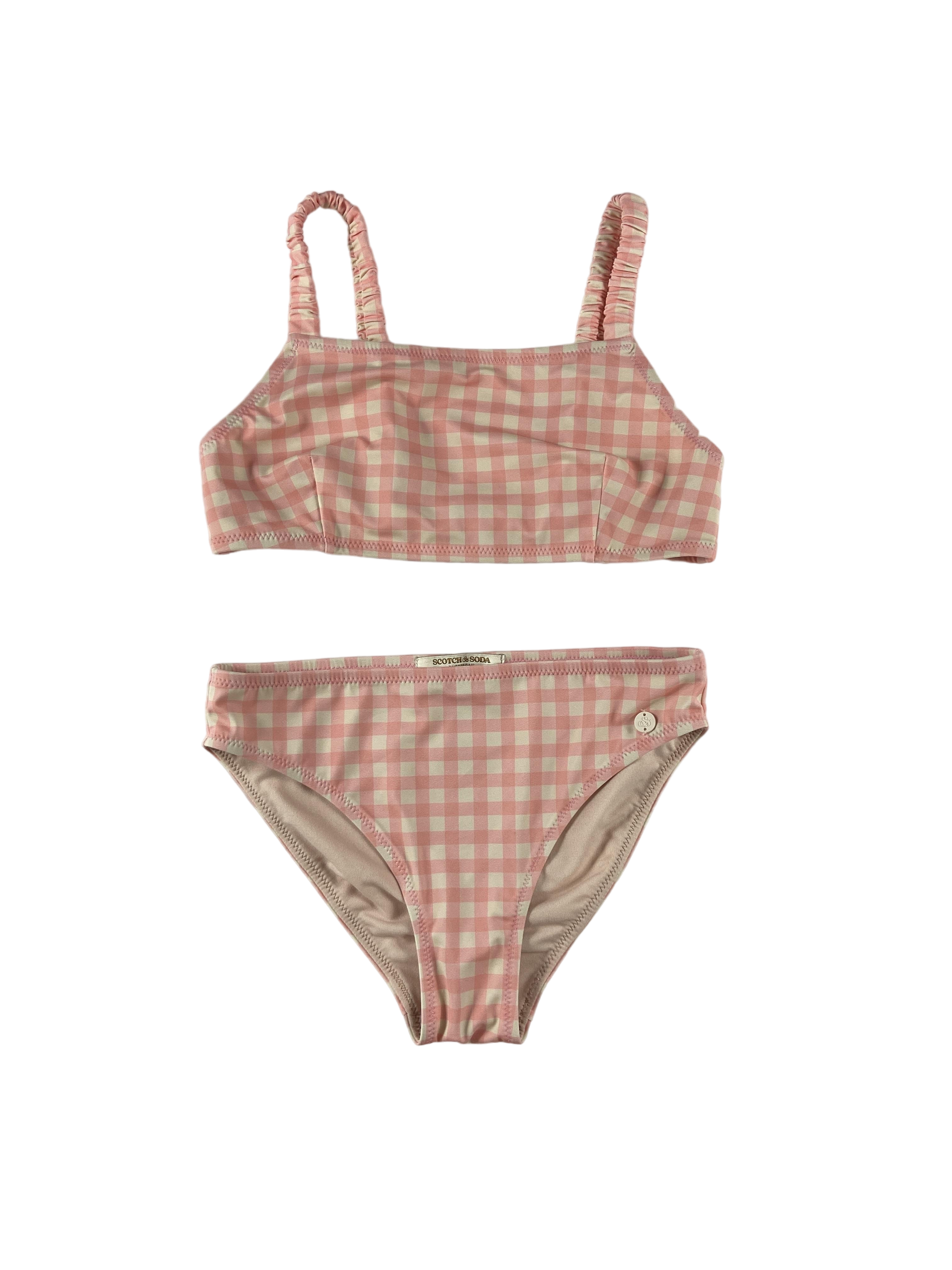Bikinis & Zweiteiler Badebekleidung Kleidung Bikini Pink Karo SCOTCH&SODA Front Image Last Season