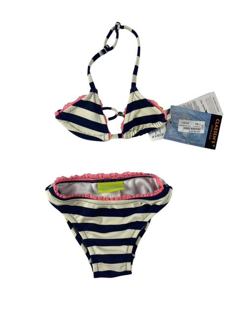 Bikinis & Zweiteiler Badebekleidung Kleidung Bikini Gestreift mit pinker Spitze Front Image Last Season