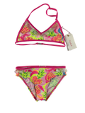 Badeanzüge Badebekleidung Kleidung Neon Bikini mit glitzernden Volants Front Image Last Season