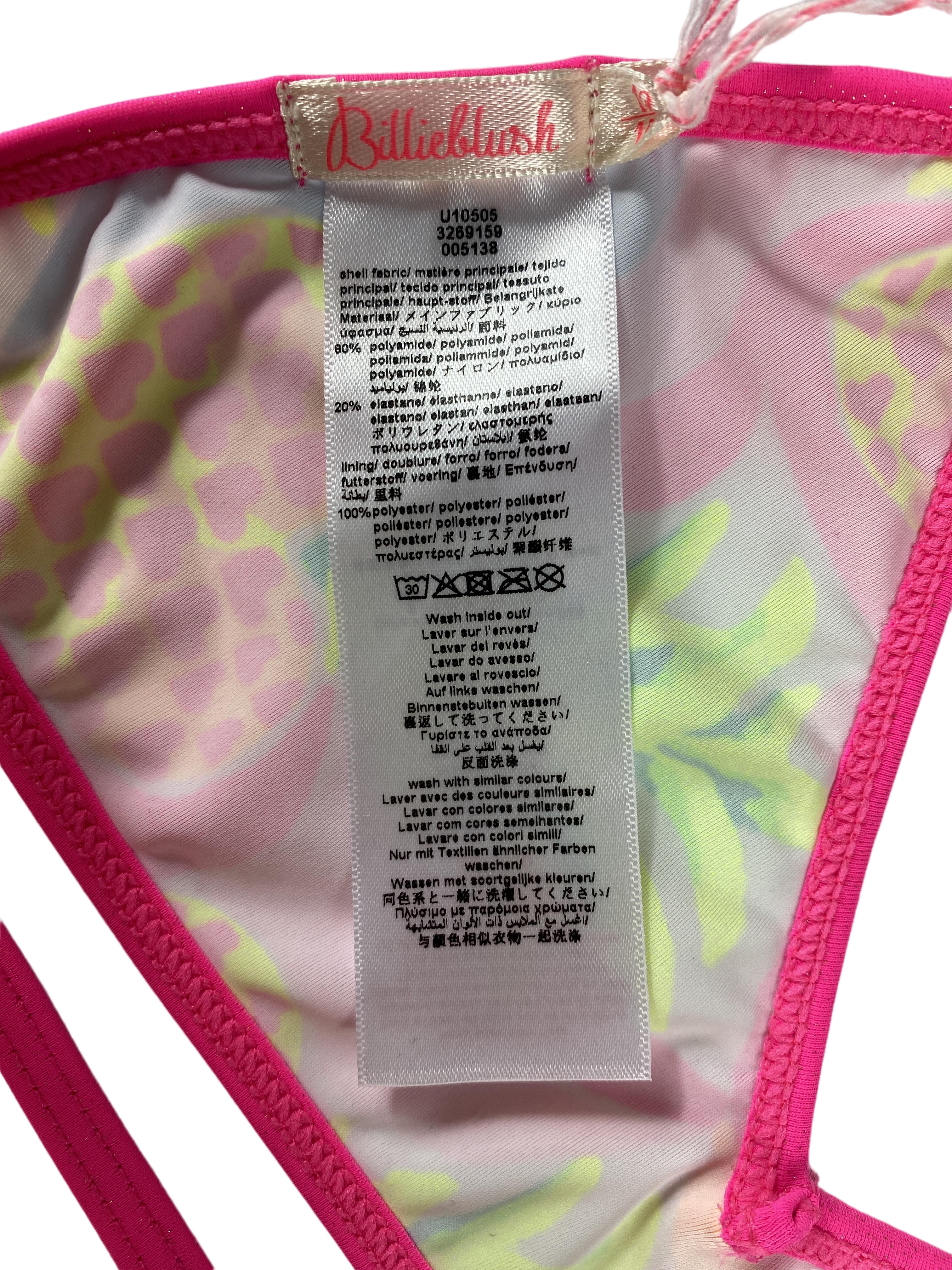 Badeanzüge Badebekleidung Kleidung Neon Bikini mit glitzernden Volants Label Image Last Season
