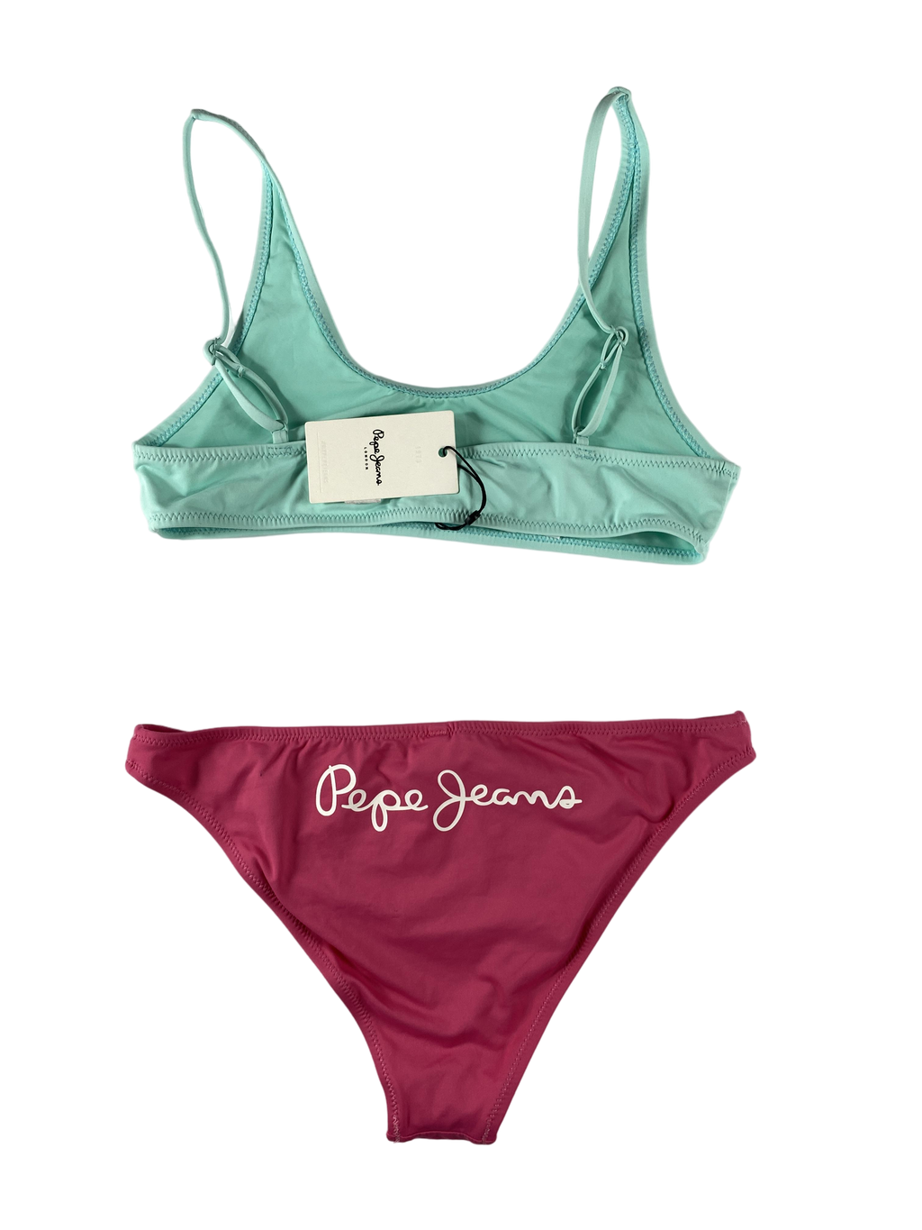Bikinis & Zweiteiler Badebekleidung Kleidung Jessa Bikini Pink & Türkis Rear Image Last Season