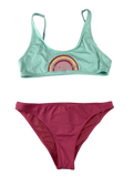 Bikinis & Zweiteiler Badebekleidung Kleidung Jessa Bikini Pink & Türkis Front Image Last Season