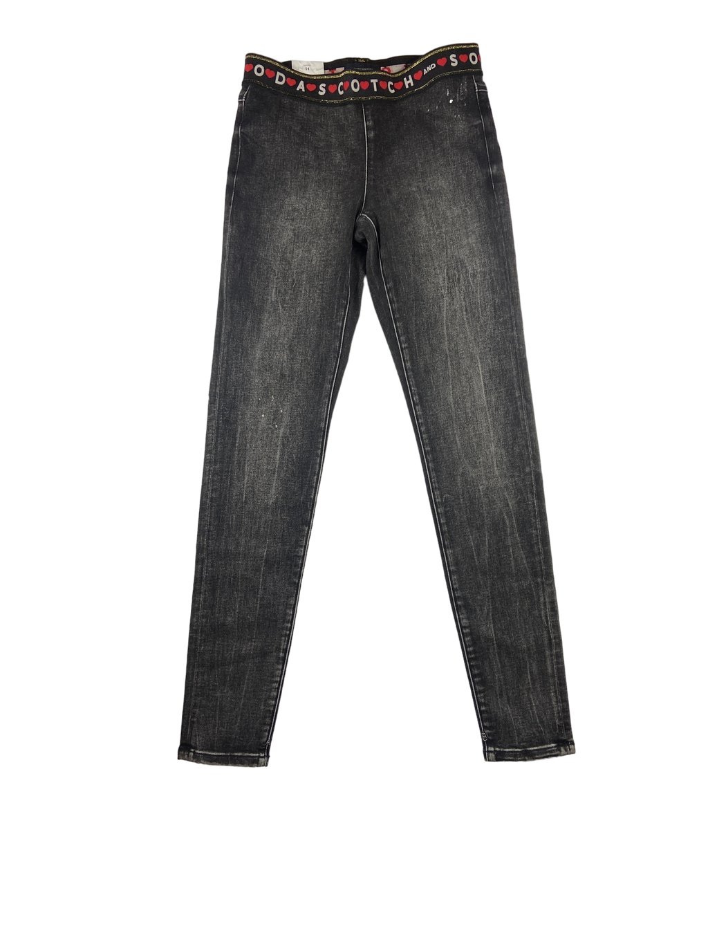 Jeans Hosen & Jeans Kleidung Jegging Le Flex / Super Skinny mit Glitzer Bund Front Image Last Season