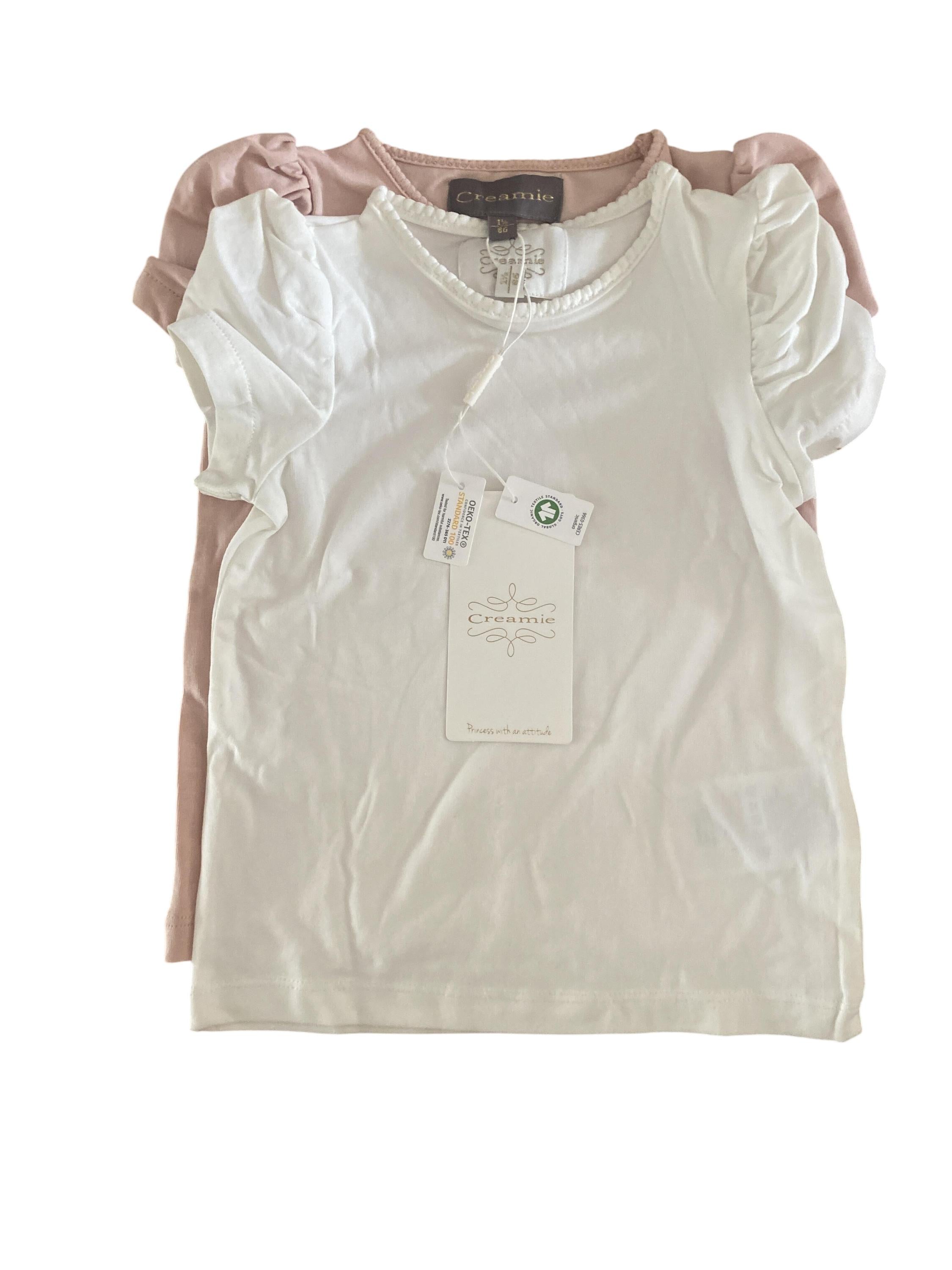 T-Shirts T-Shirts & Tops Kleidung T-Shirt Doppelpack mit Puffärmel Creamie Front Image Last Season