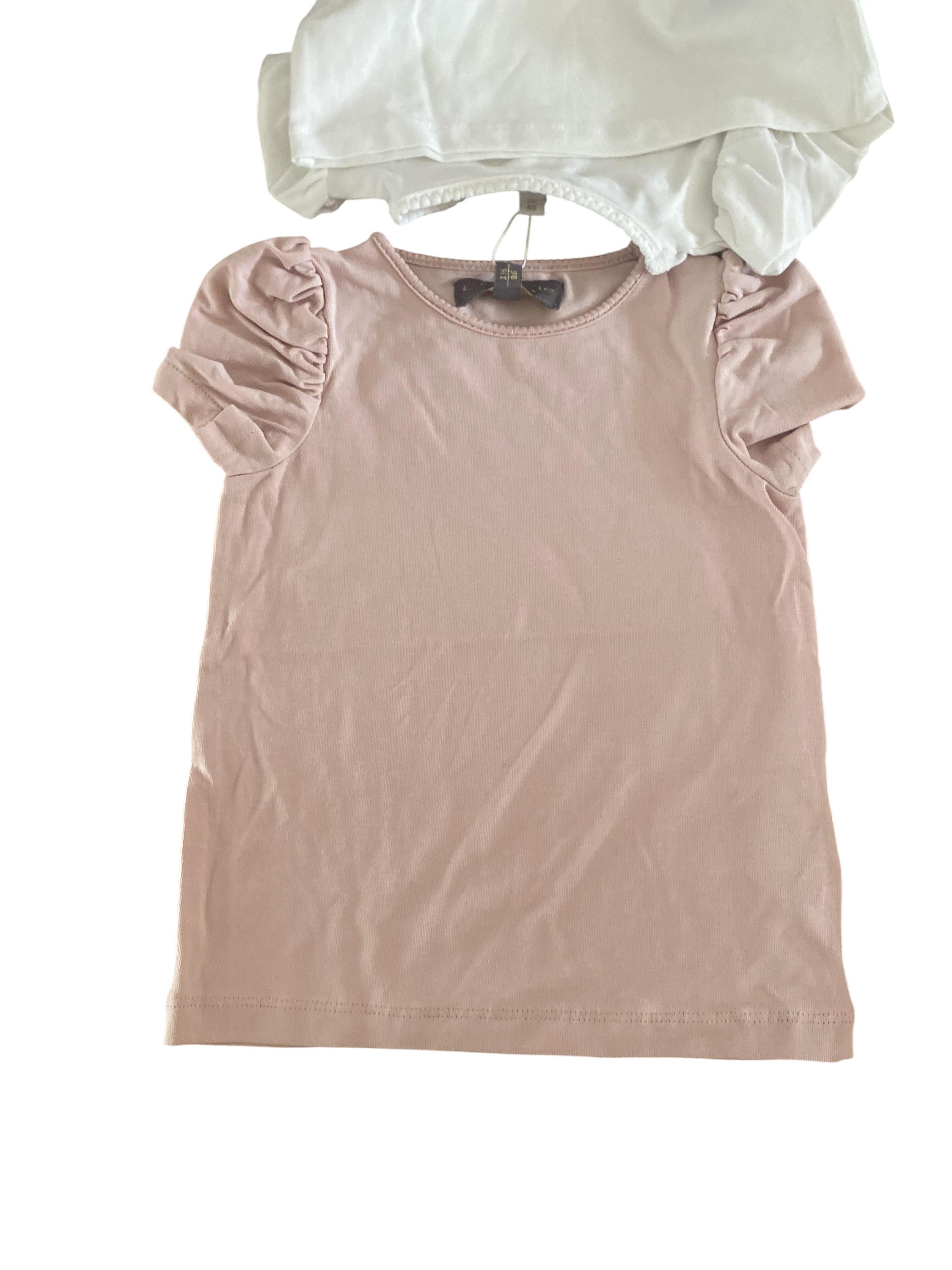 T-Shirts T-Shirts & Tops Kleidung T-Shirt Doppelpack mit Puffärmel Creamie Label Image Last Season