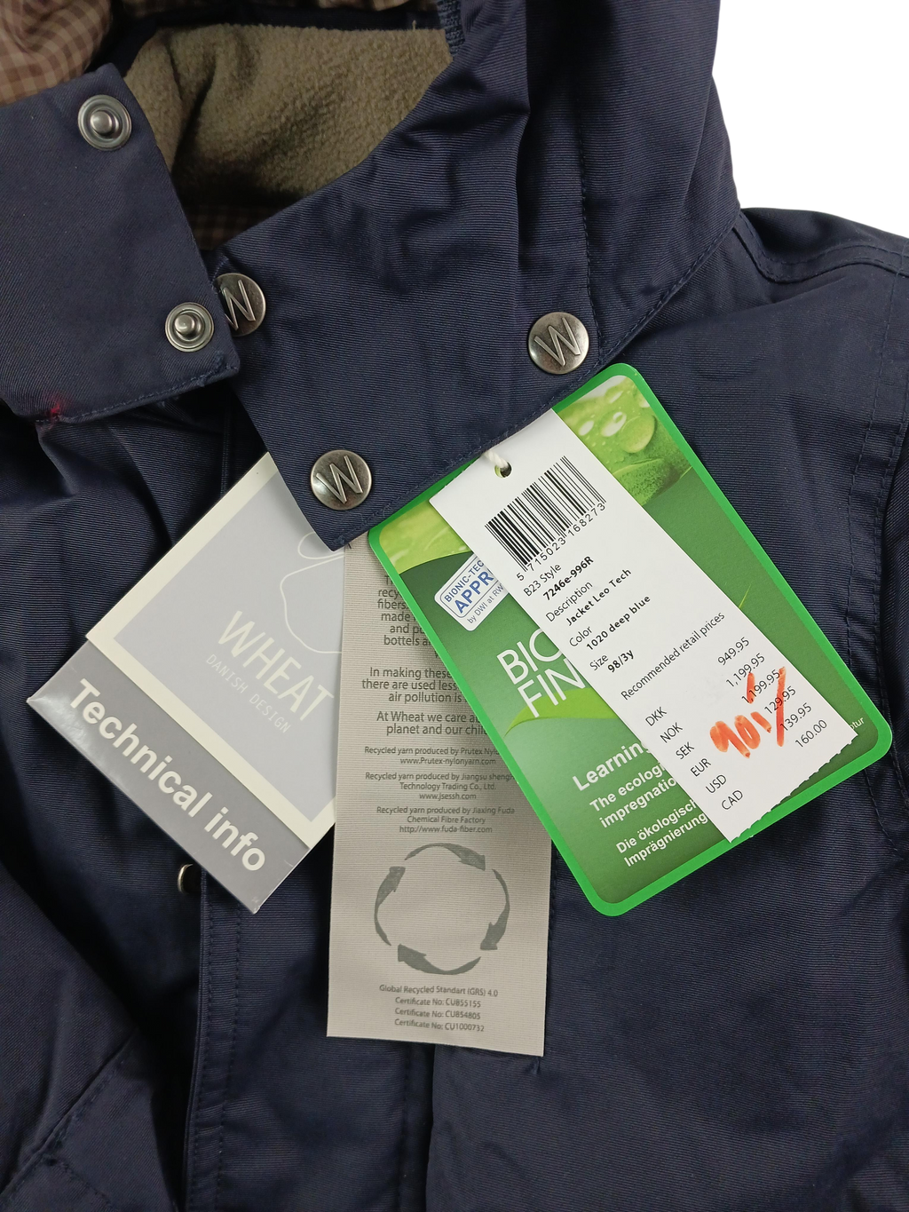 Kleidung Winterjacke Wheat Label Image Last Season