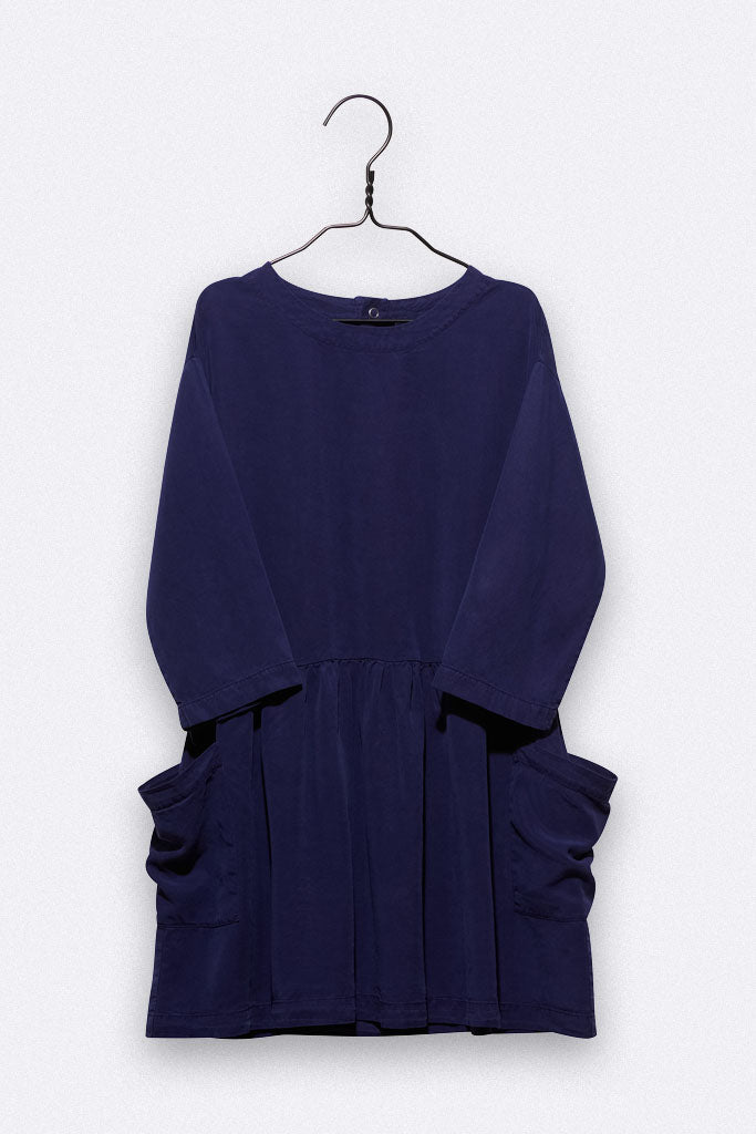 Lena Kleid in violetlauem Tencel 86/92, 98/104 & 158/164