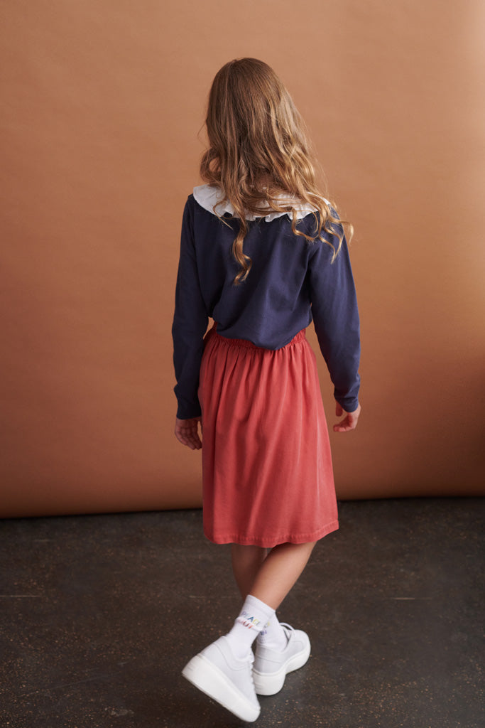 Lina Rock in korallfarbenem Tencel 98/104, 110/116