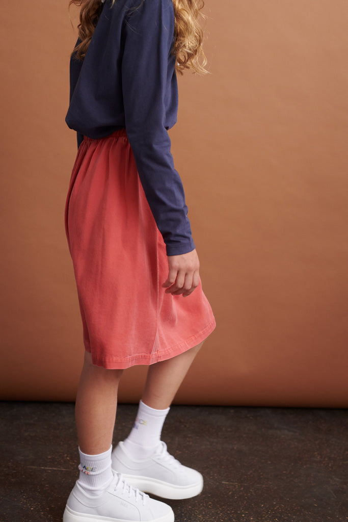 Lina Rock in korallfarbenem Tencel 98/104, 110/116
