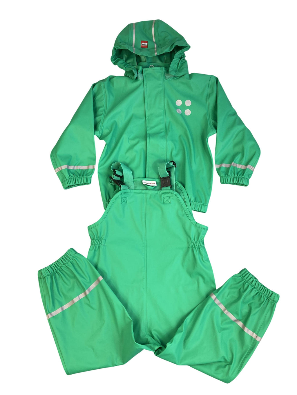 Matschhosen Regenkleidung Kleidung Matschanzug 2 teilig Lego Front Image Second Hand