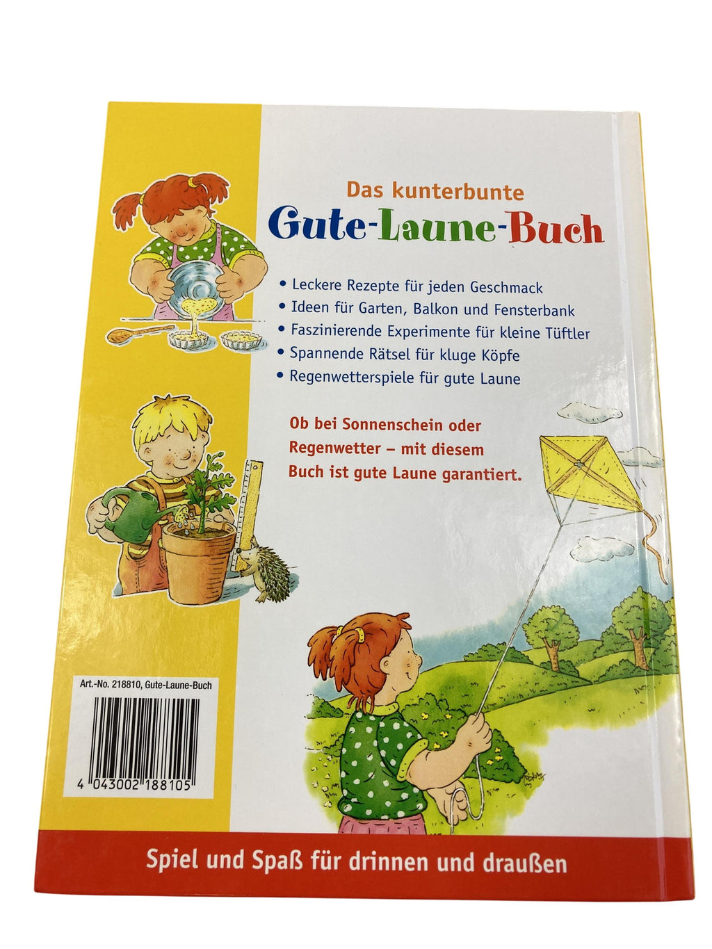 Kinderbücher Bücher Spielen & Lernen Das kunterbunte Gute-Laune-Buch-Spiele, Rätsel,Experimente Ravensburger  Rear Image Second Hand
