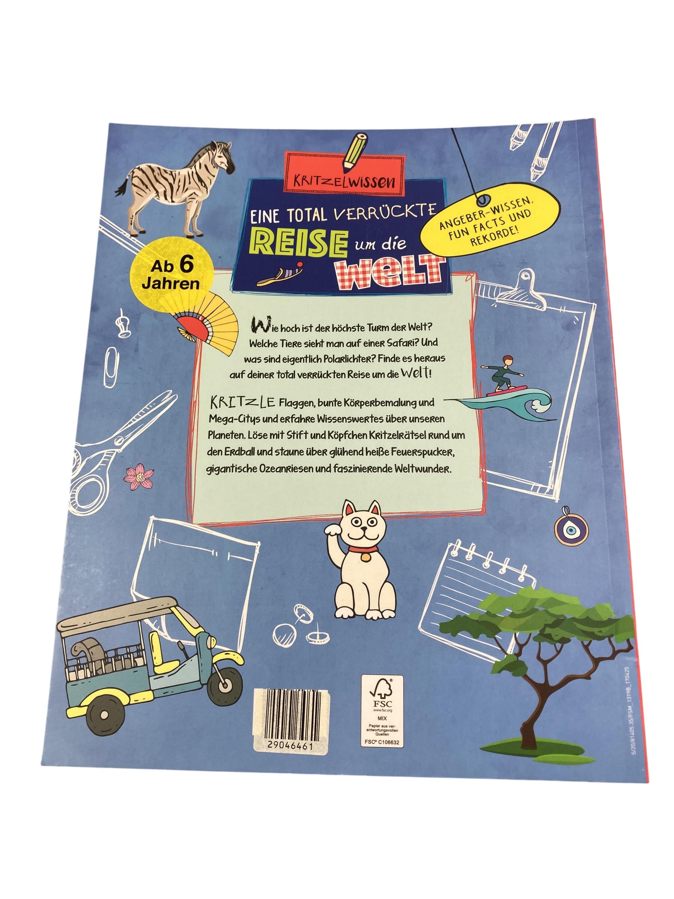 Kinderbücher Bücher Spielen & Lernen Eine total verrückte Reise um die Welt Planet Medien Rear Image Second Hand