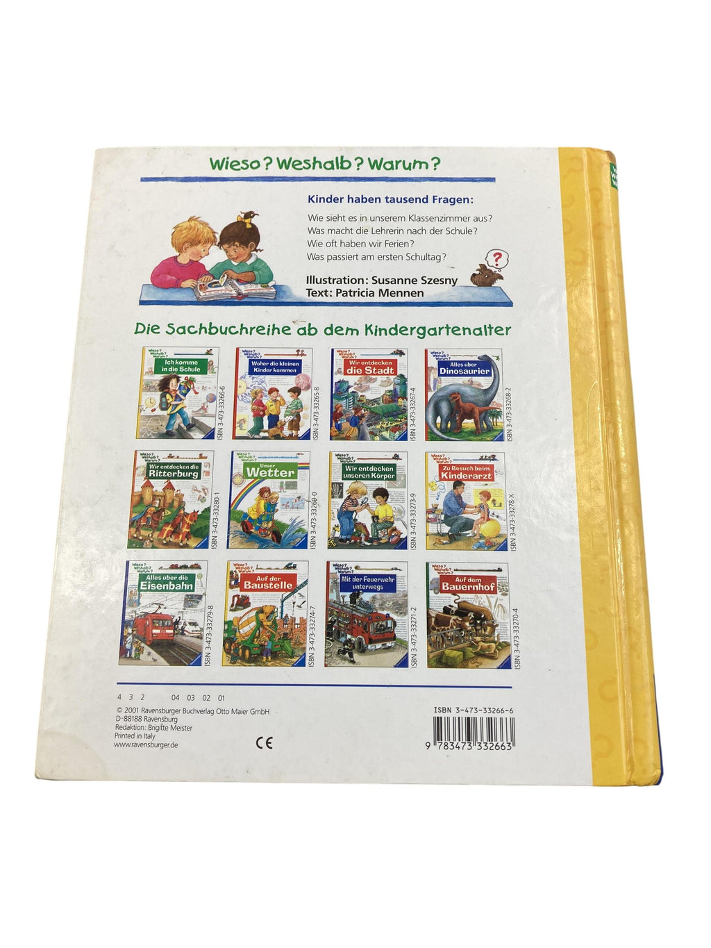 Kinderbücher Bücher Spielen & Lernen Wieso Weshalb Warum - Ich komme in die Schule Ravensburger  Rear Image Second Hand