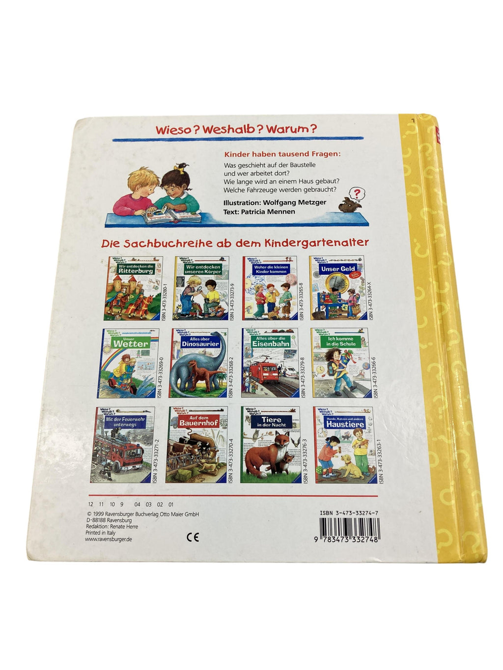 Kinderbücher Bücher Spielen & Lernen Wieso Weshalb Warum - Auf der Baustelle Ravensburger  Rear Image Second Hand
