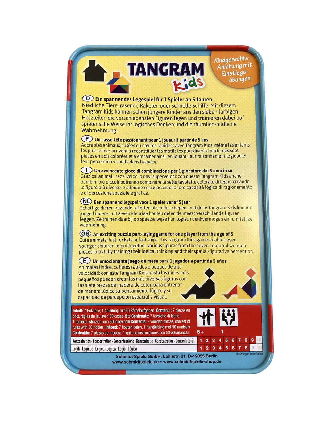 Holzpuzzles Holzspielzeuge Spielen & Lernen Tangram Kids Schmidt   Rear Image Second Hand