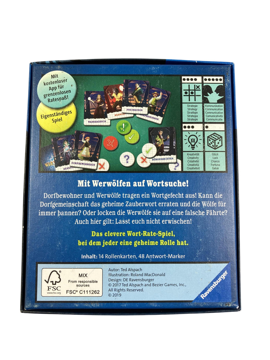 Brett- / Gesellschaftsspiele Spielen & Lernen WerWörter Ravensburger  Rear Image Second Hand