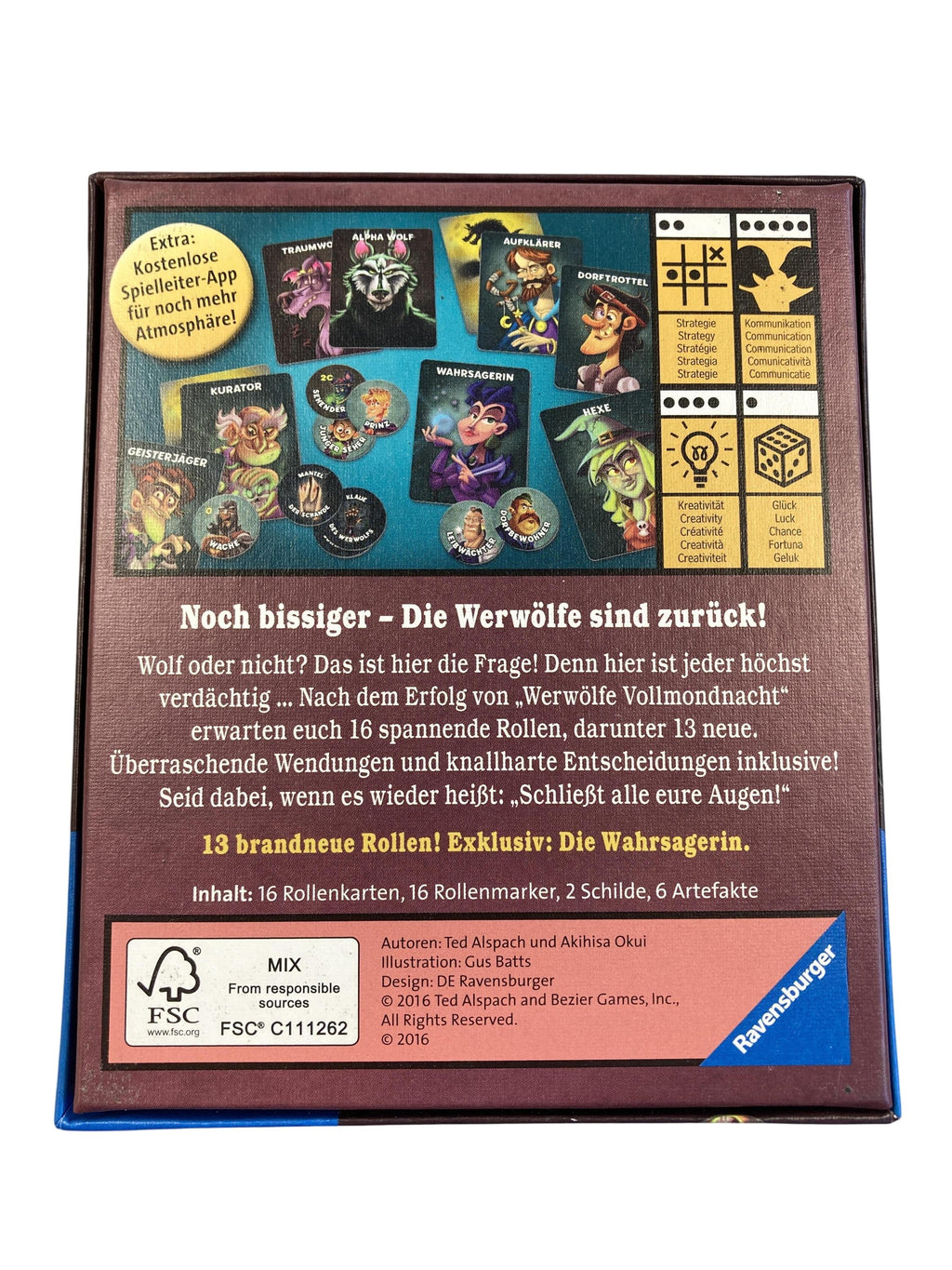Brett- / Gesellschaftsspiele Spielen & Lernen Werwölfe Morgengrauen Ravensburger  Rear Image Second Hand