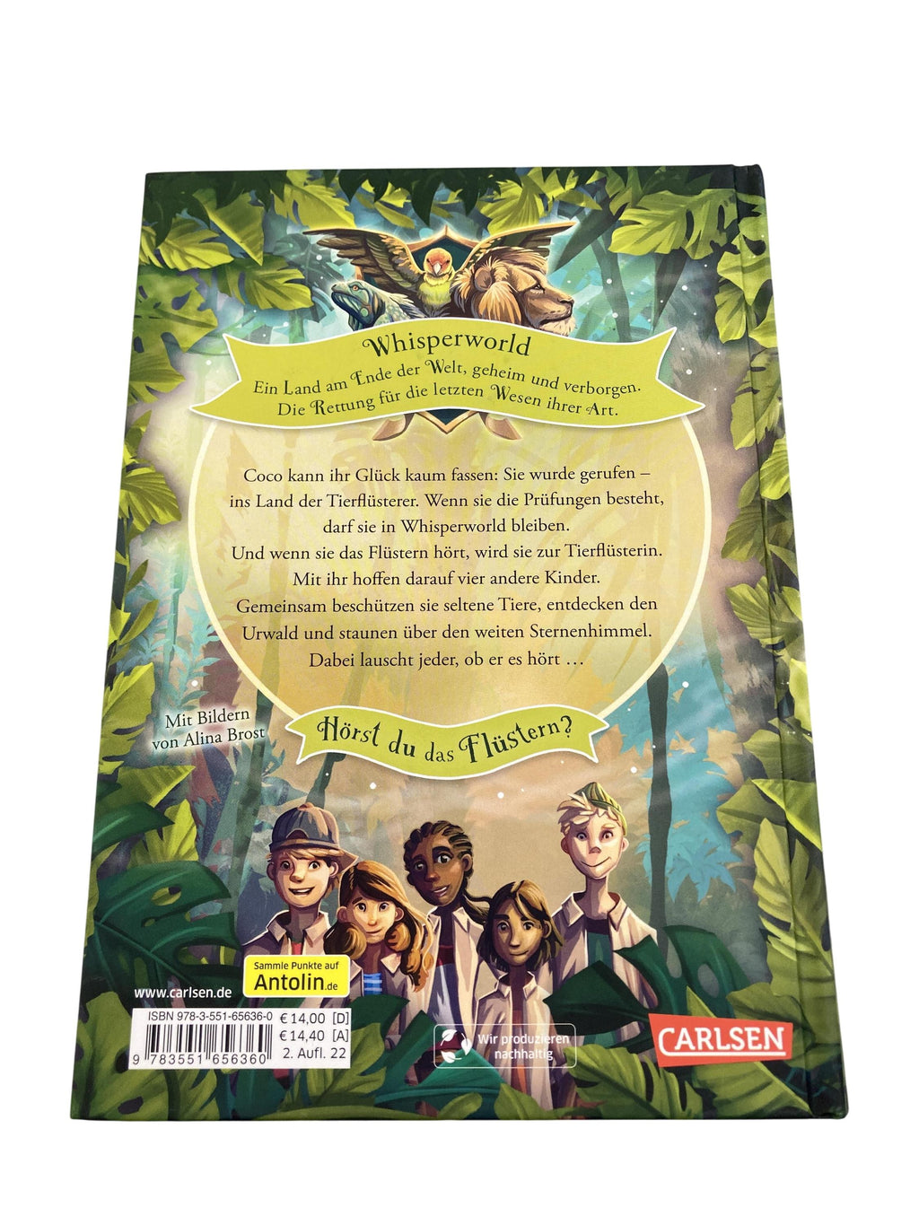 Jugendbücher Bücher Spielen & Lernen Whisper World Aufbruch ins Land der Tierflüsterer Carlsen Verlag Rear Image Second Hand
