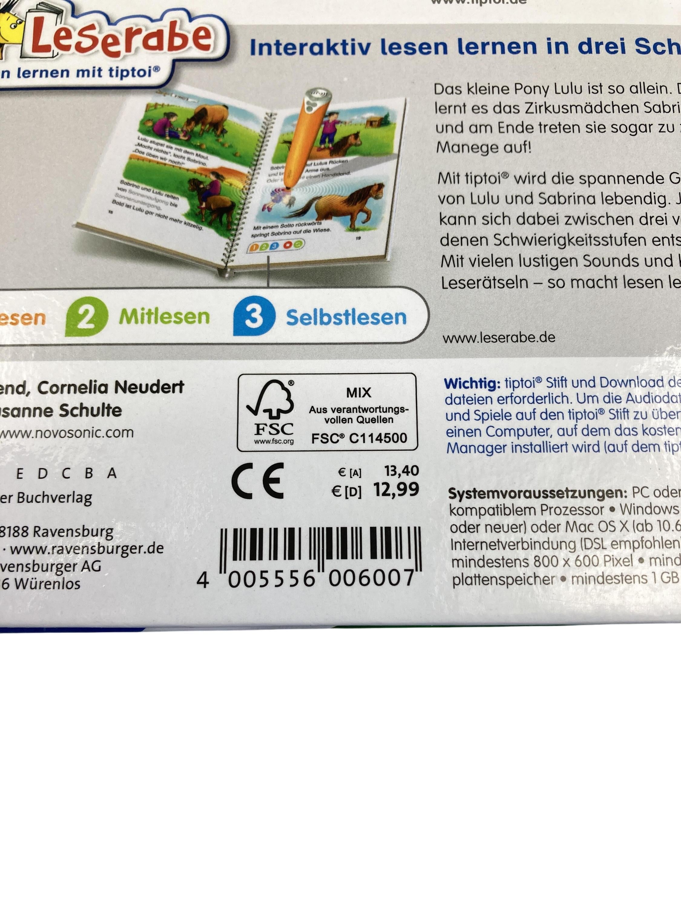 Kinderbücher Bücher Spielen & Lernen Tiptoi Leserabe - Das tollste Pony der Welt Ravensburger  Label Image Second Hand