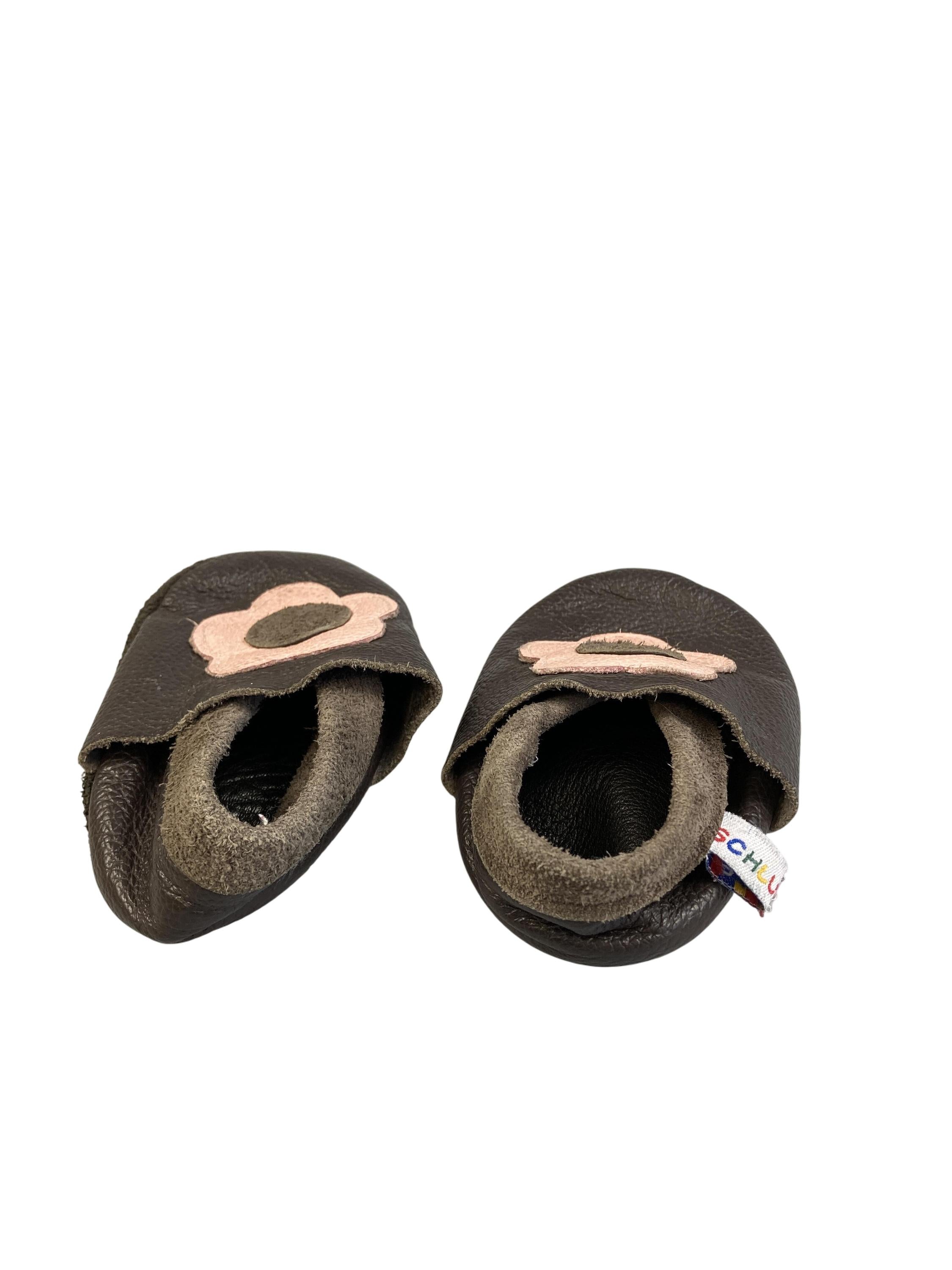 Lederpuschen Krabbelschuhe Schuhe Leder Krabbelschuhe Blume Schluppie Rear Image Second Hand