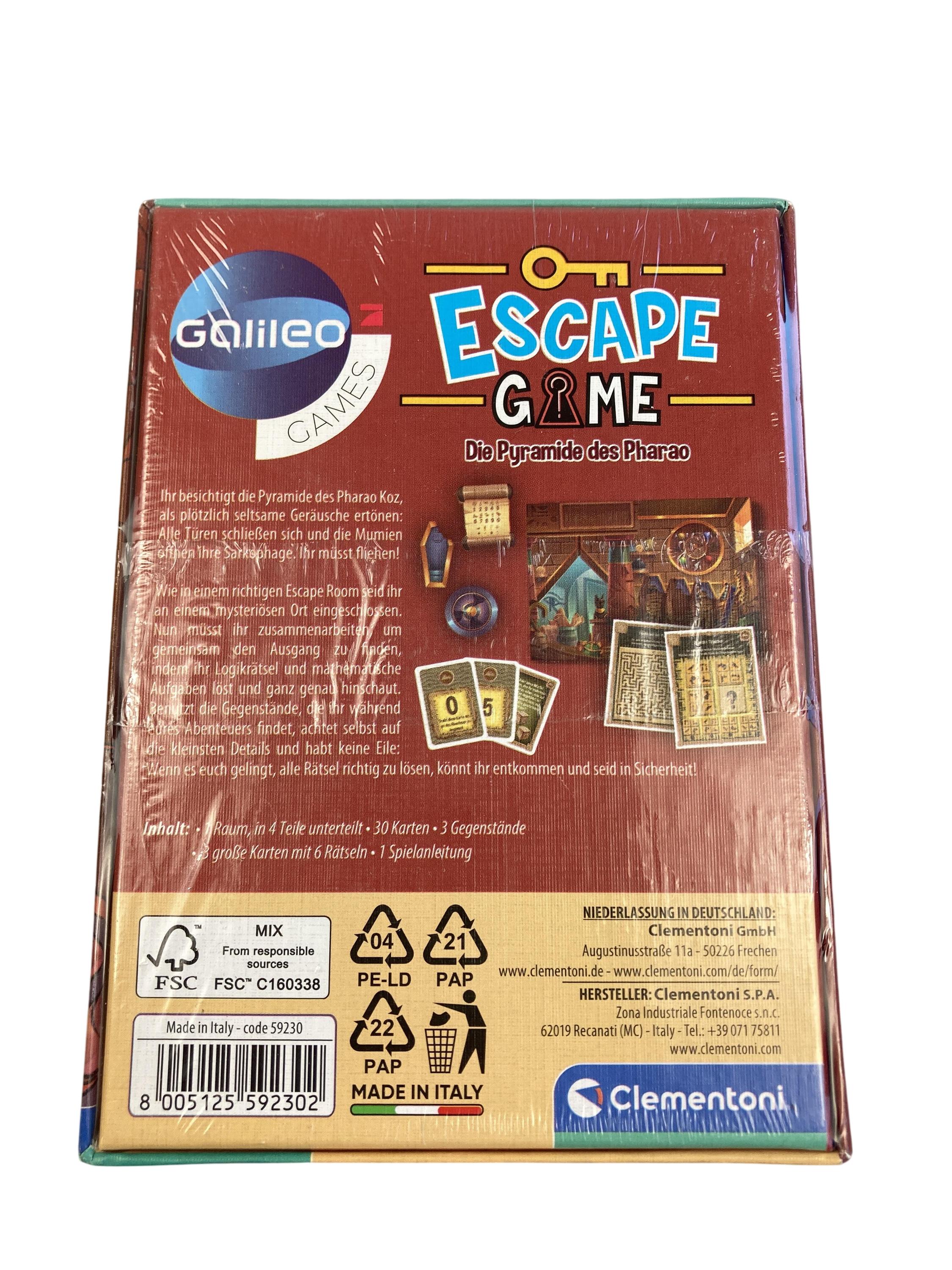 Brett- / Gesellschaftsspiele Spielen & Lernen Esacpe Game - Die Pyramide des Pharao Clementoni Rear Image Second Hand