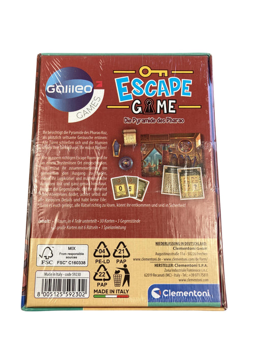 Brett- / Gesellschaftsspiele Spielen & Lernen Esacpe Game - Die Pyramide des Pharao Clementoni Rear Image Second Hand