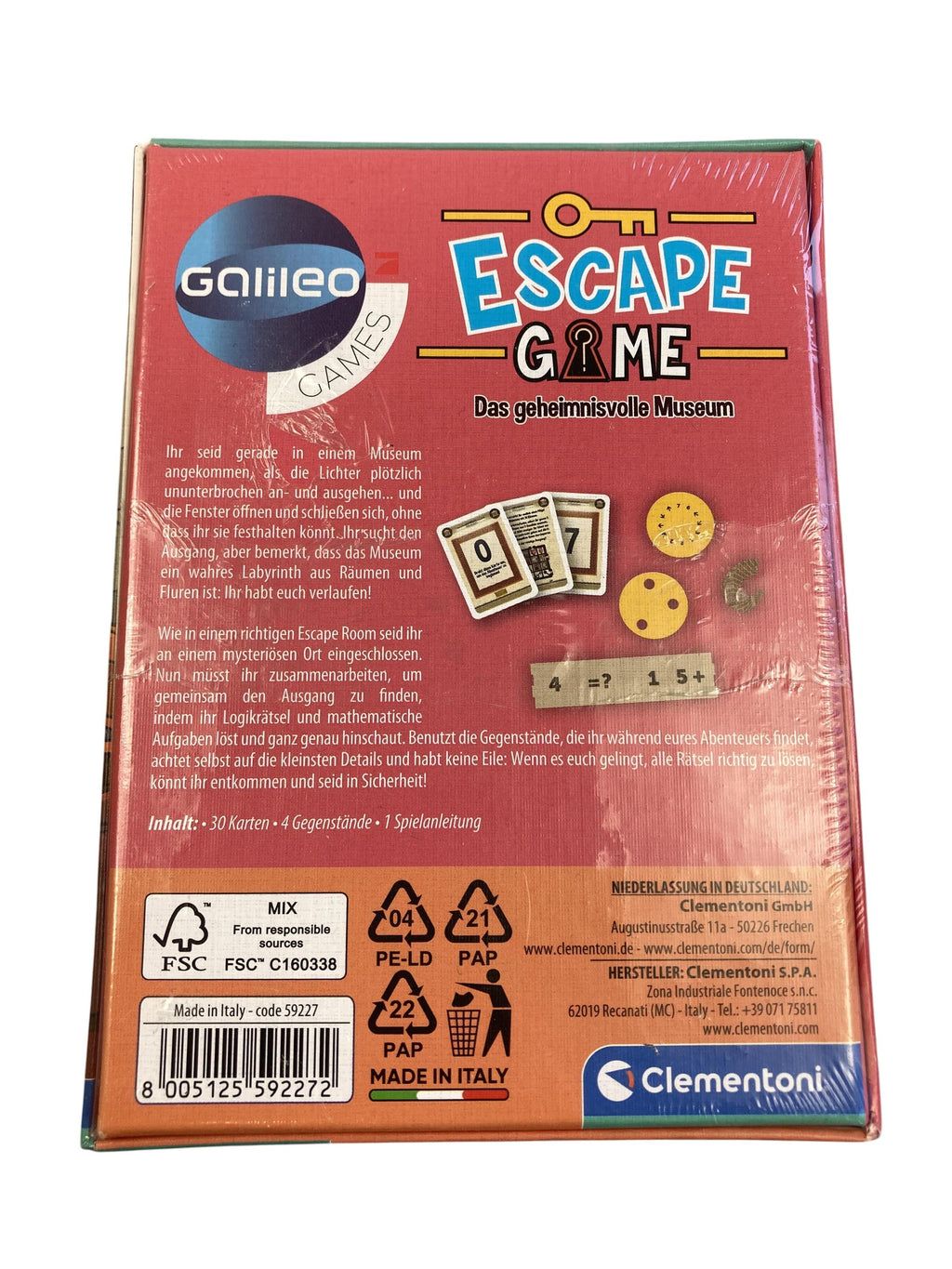 Brett- / Gesellschaftsspiele Spielen & Lernen Esacpe Game - Die Pyramide des Pharao Clementoni Rear Image Second Hand