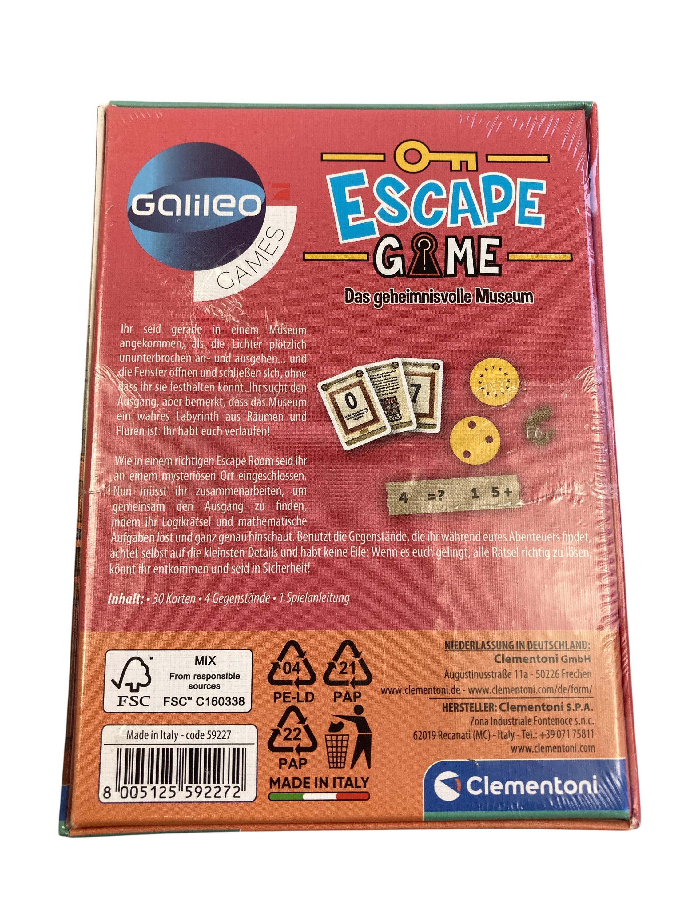 Brett- / Gesellschaftsspiele Spielen & Lernen Esacpe Game - Die Pyramide des Pharao Clementoni Rear Image Second Hand