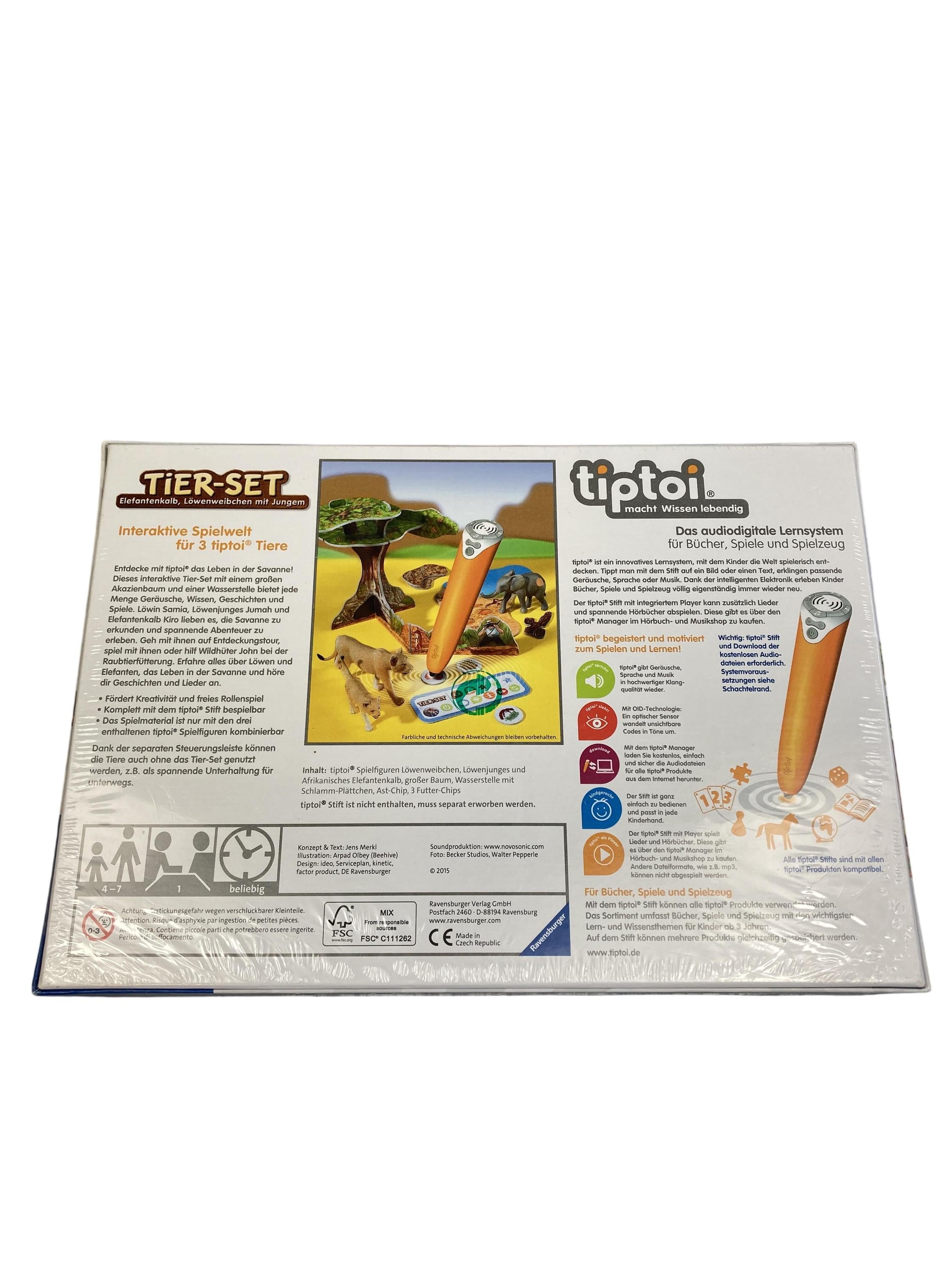 TipToi Spiele TipToi Spielen & Lernen TipToi Tierset: Elefantenkalb, Löwenweibchen mit Jungem Ravensburger  Rear Image Second Hand