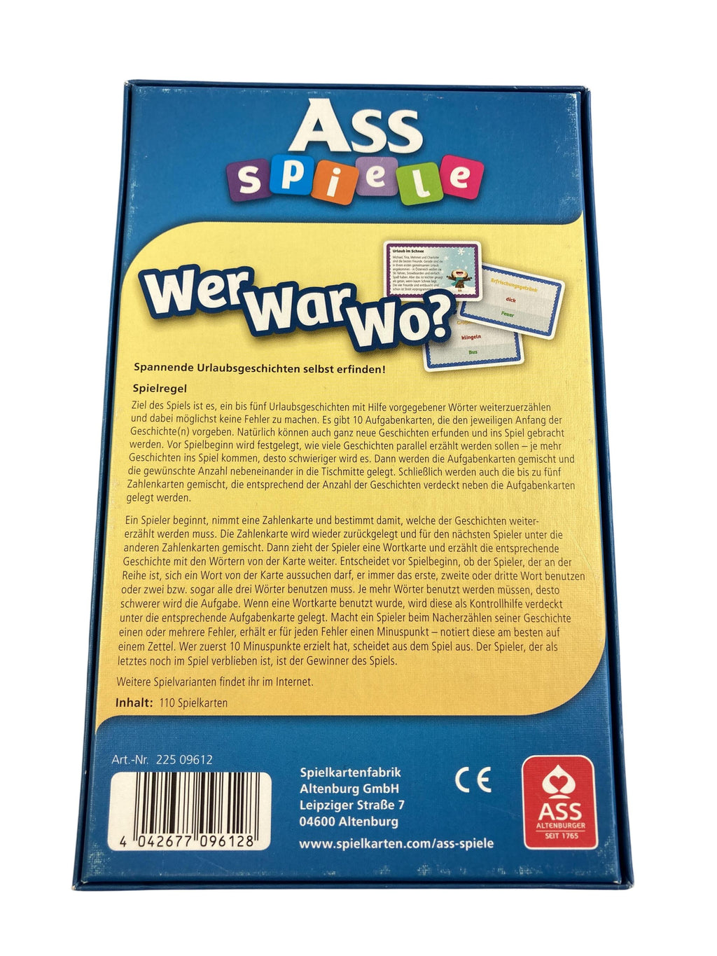 Kartenspiele Brett- / Gesellschaftsspiele Spielen & Lernen Wer war wo? Aas Altenburger Rear Image Second Hand