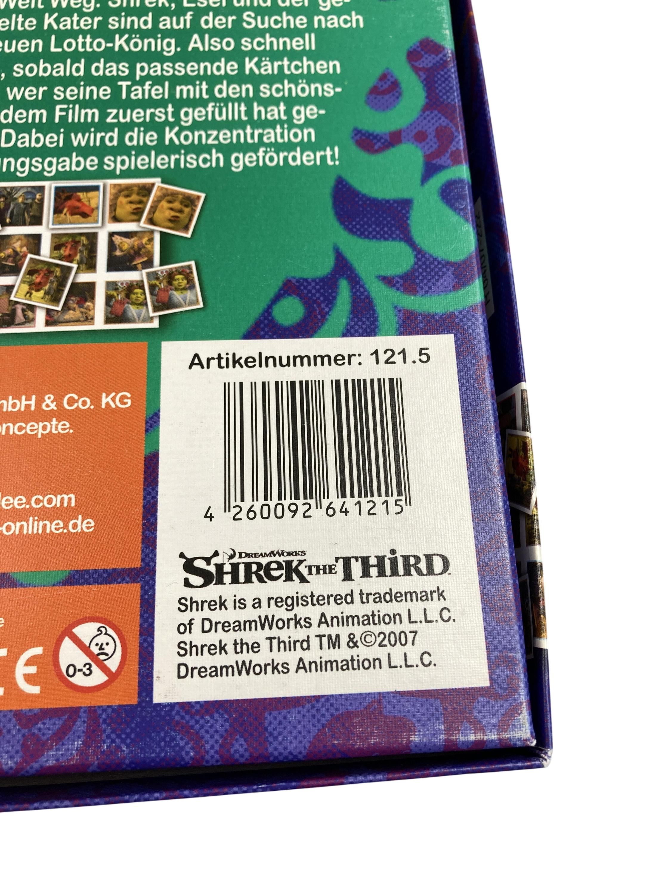 Brett- / Gesellschaftsspiele Spielen & Lernen Lotto Shreck der dritte Dreamworks Label Image Second Hand